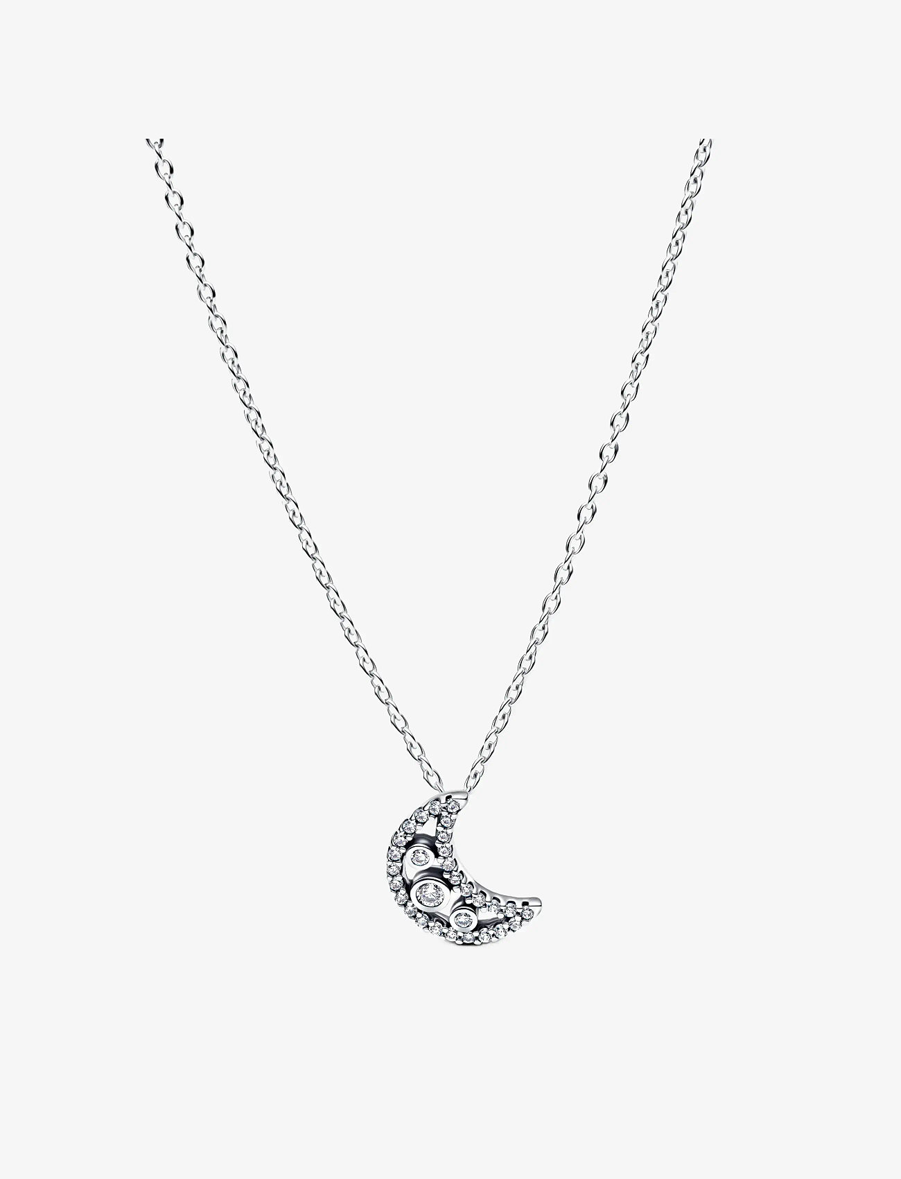 Pandora - Moon sterling silver pendant necklace with clear cubic zirconia - ketten mit anhänger - clear - 1