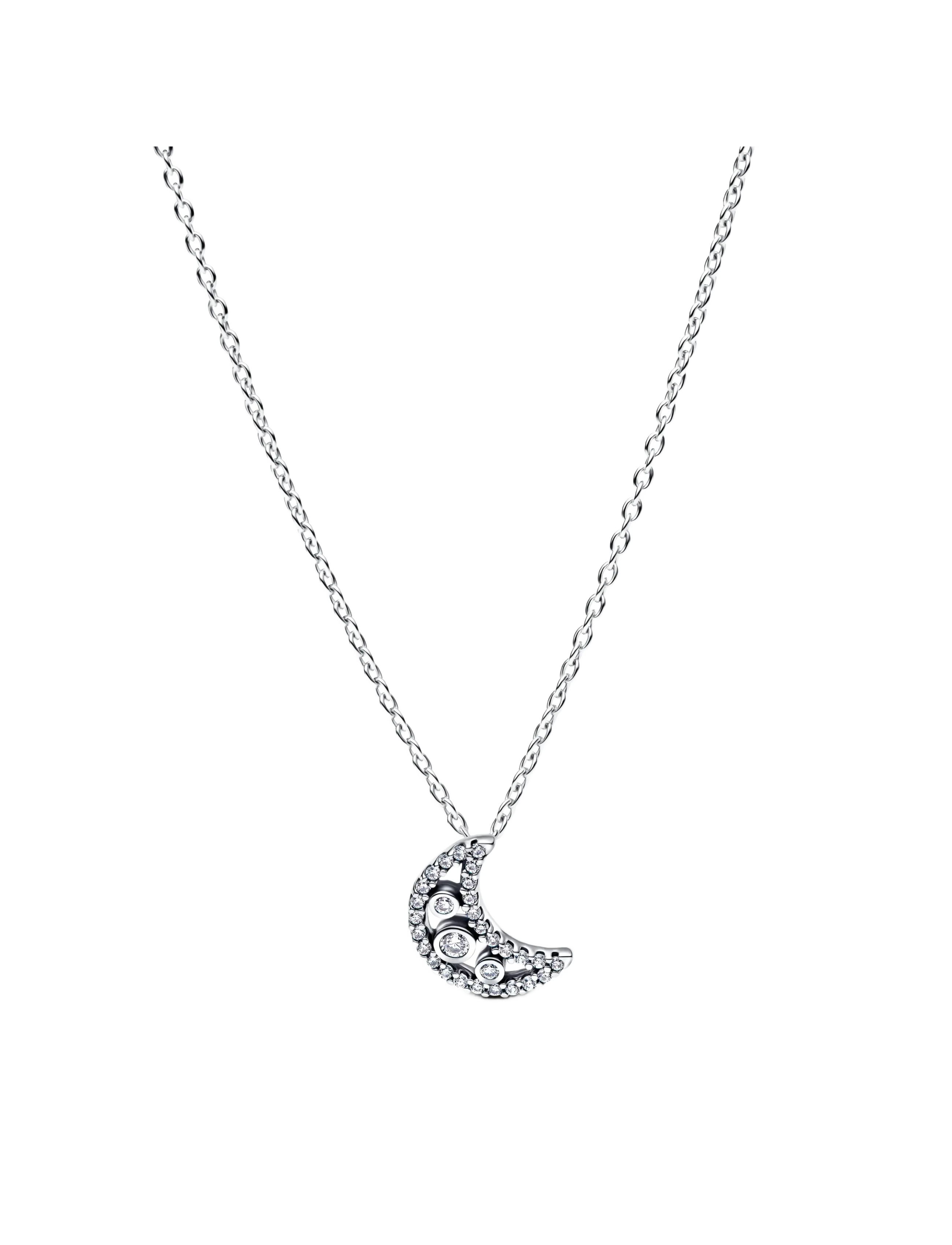 Pandora Moon sterling silver pendant necklace with clear cubic zirconia - Halskæder - CLEAR / undefined