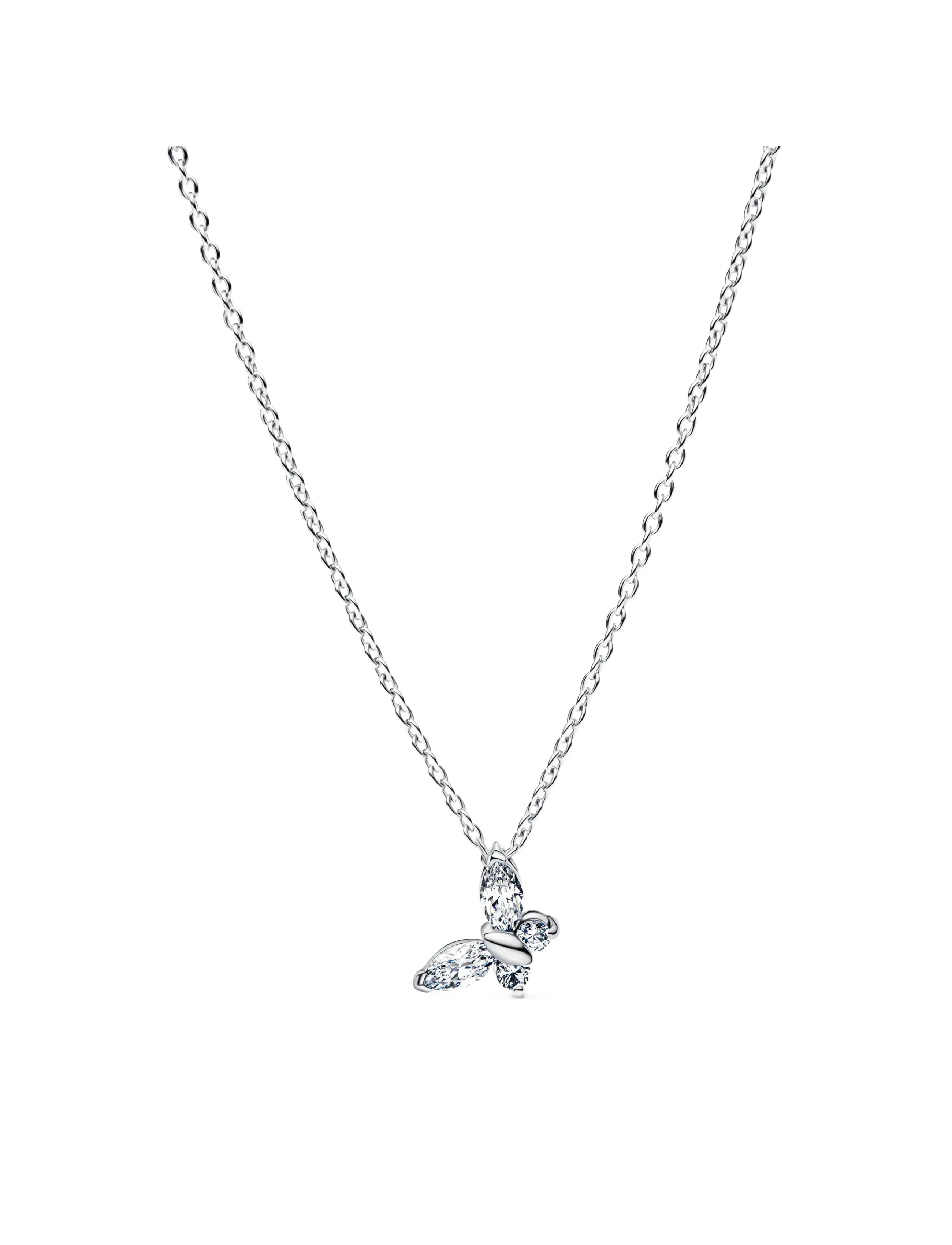 Pandora - Butterfly sterling silver collier with clear cubic zirconia - clear - 1