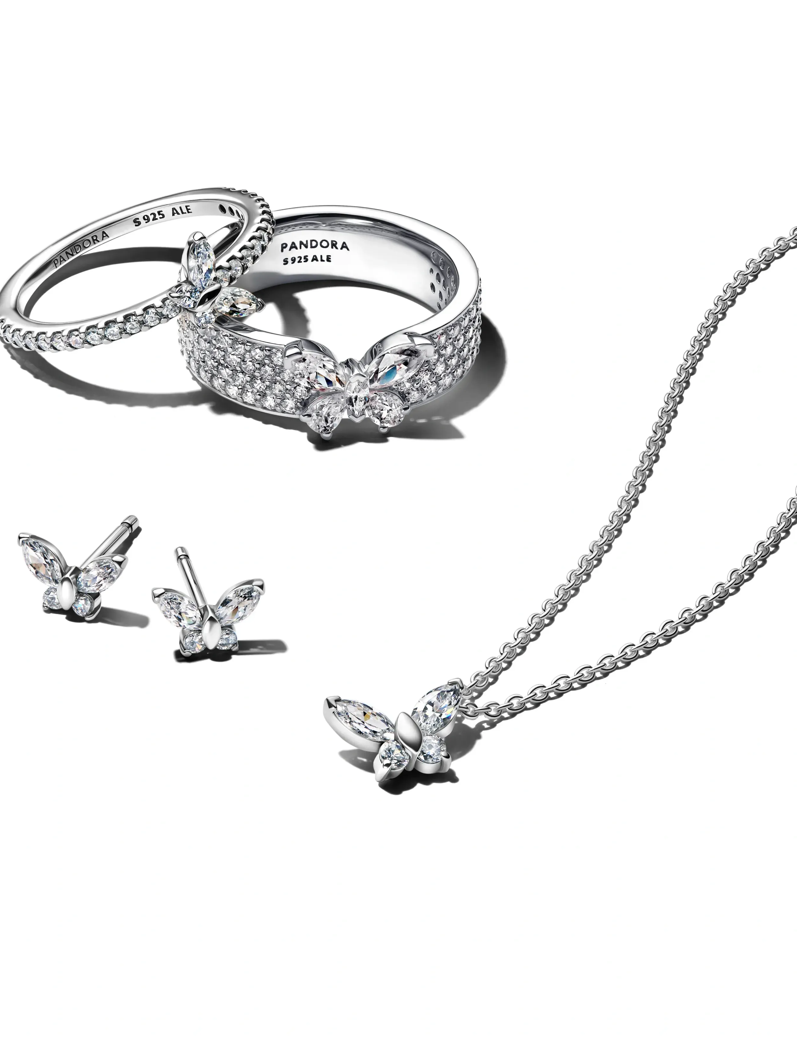 Pandora - Butterfly sterling silver collier with clear cubic zirconia - clear - 5