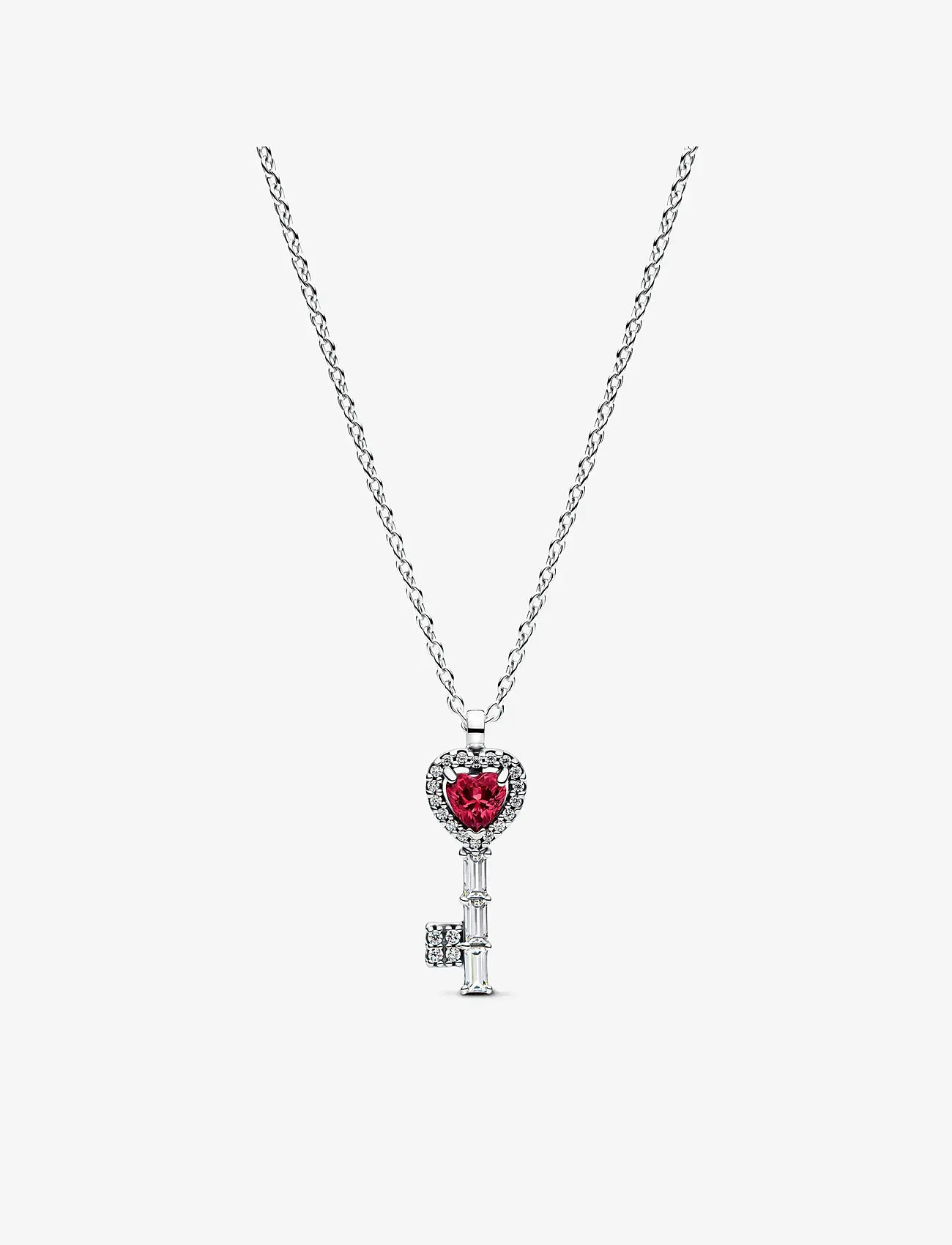 Pandora - Elevated Heart Key Collier Necklace - halskæder med vedhæng - red - 1
