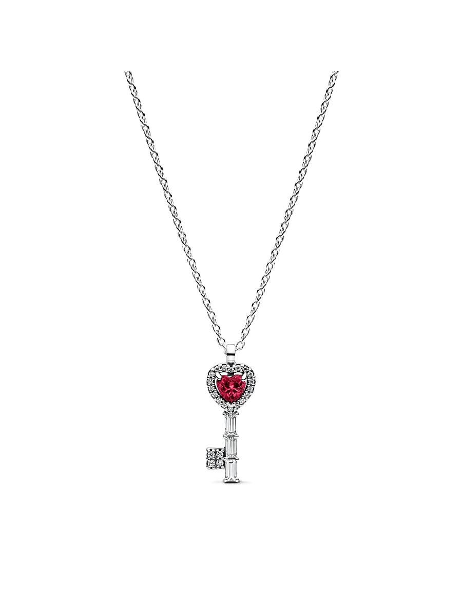 Pandora - Elevated Heart Key Collier Necklace - ketten mit anhänger - red - 1