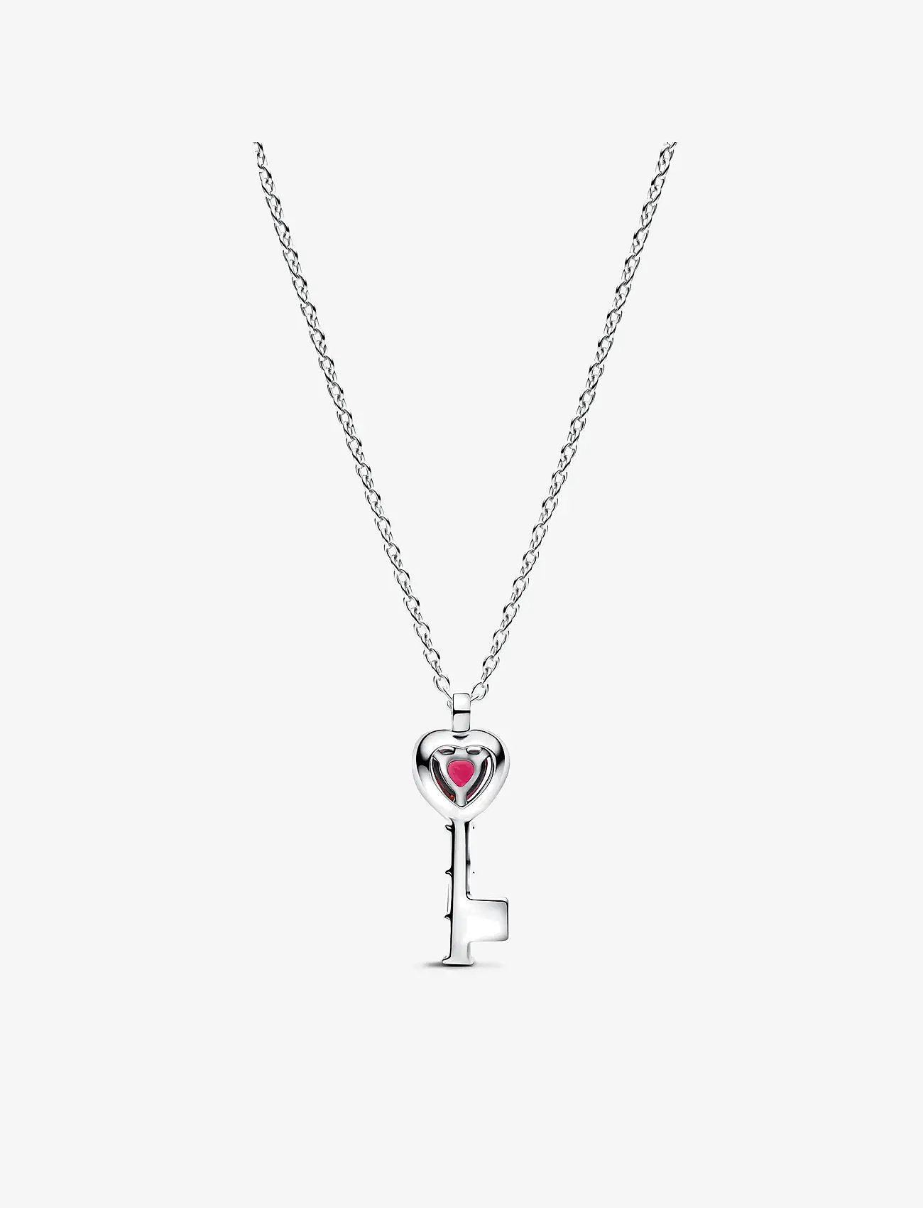 Pandora - Elevated Heart Key Collier Necklace - halskæder med vedhæng - red - 2