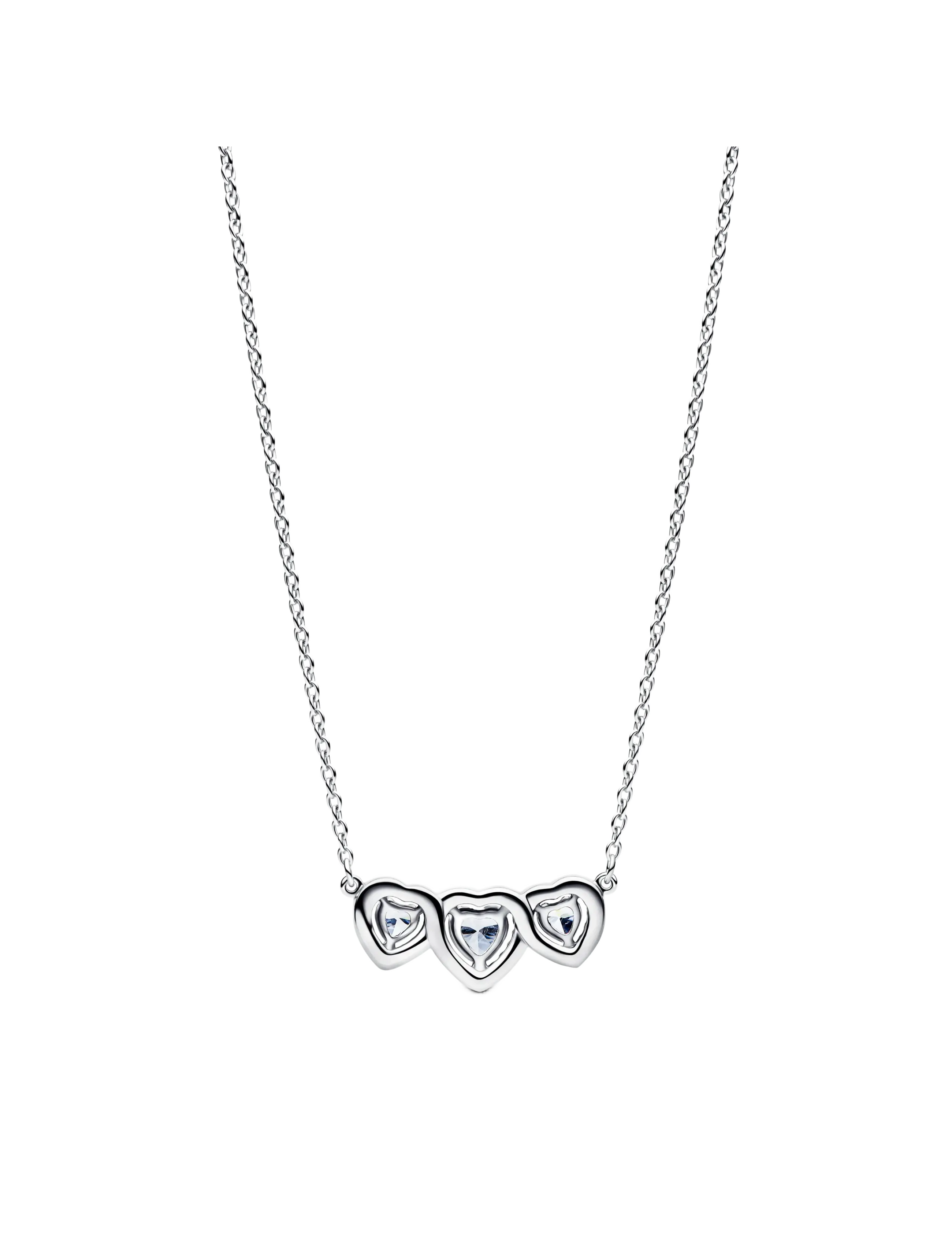 Pandora - Halo Heart Trilogy Collier Necklace - halskæder med vedhæng - clear - 2
