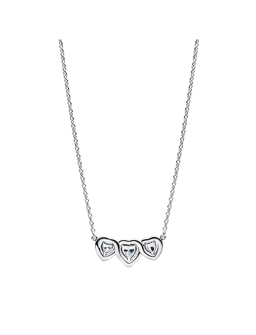Pandora - Halo Heart Trilogy Collier Necklace - halskæder med vedhæng - clear - 2