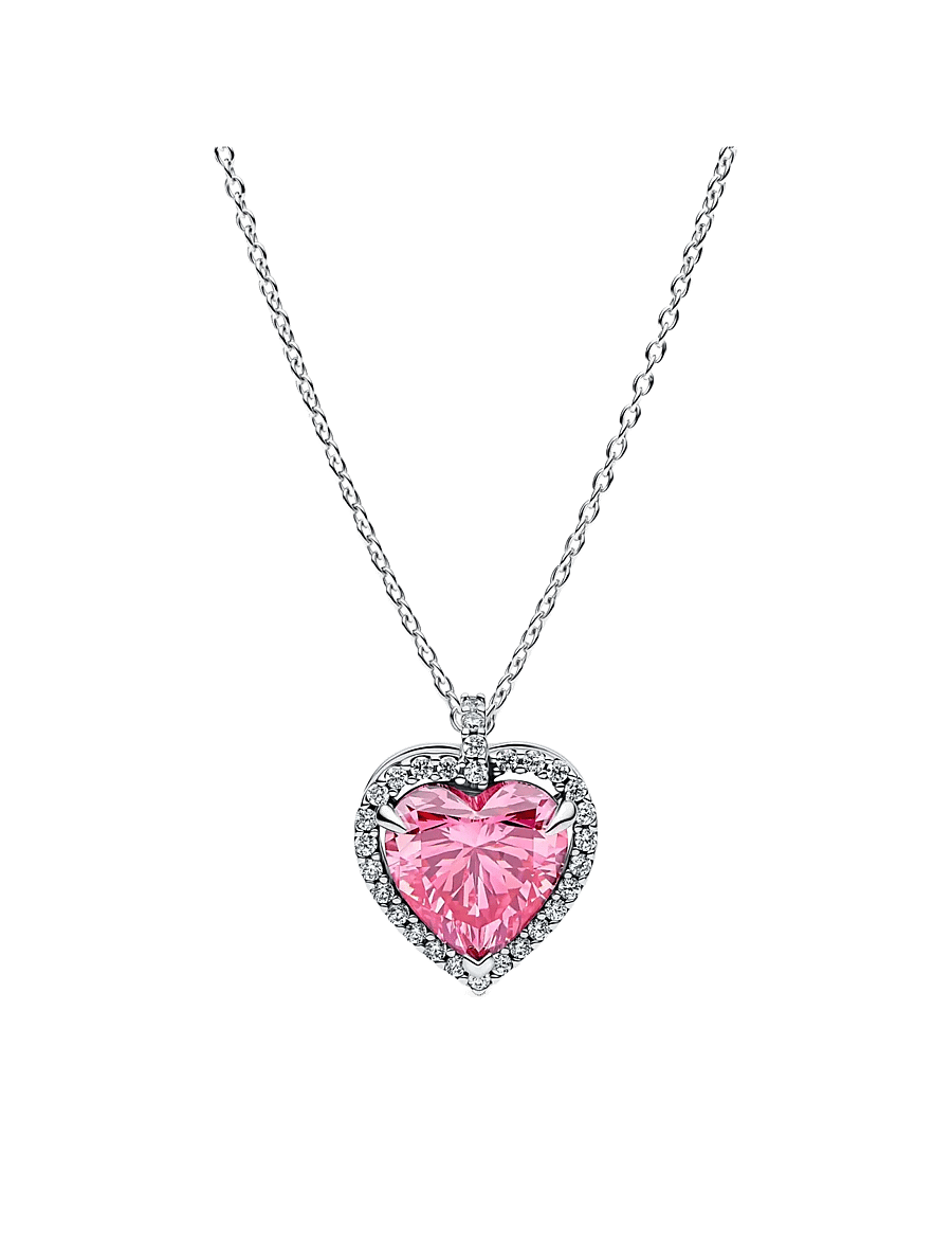 Pandora - Heart sterling silver collier with - pink - 1