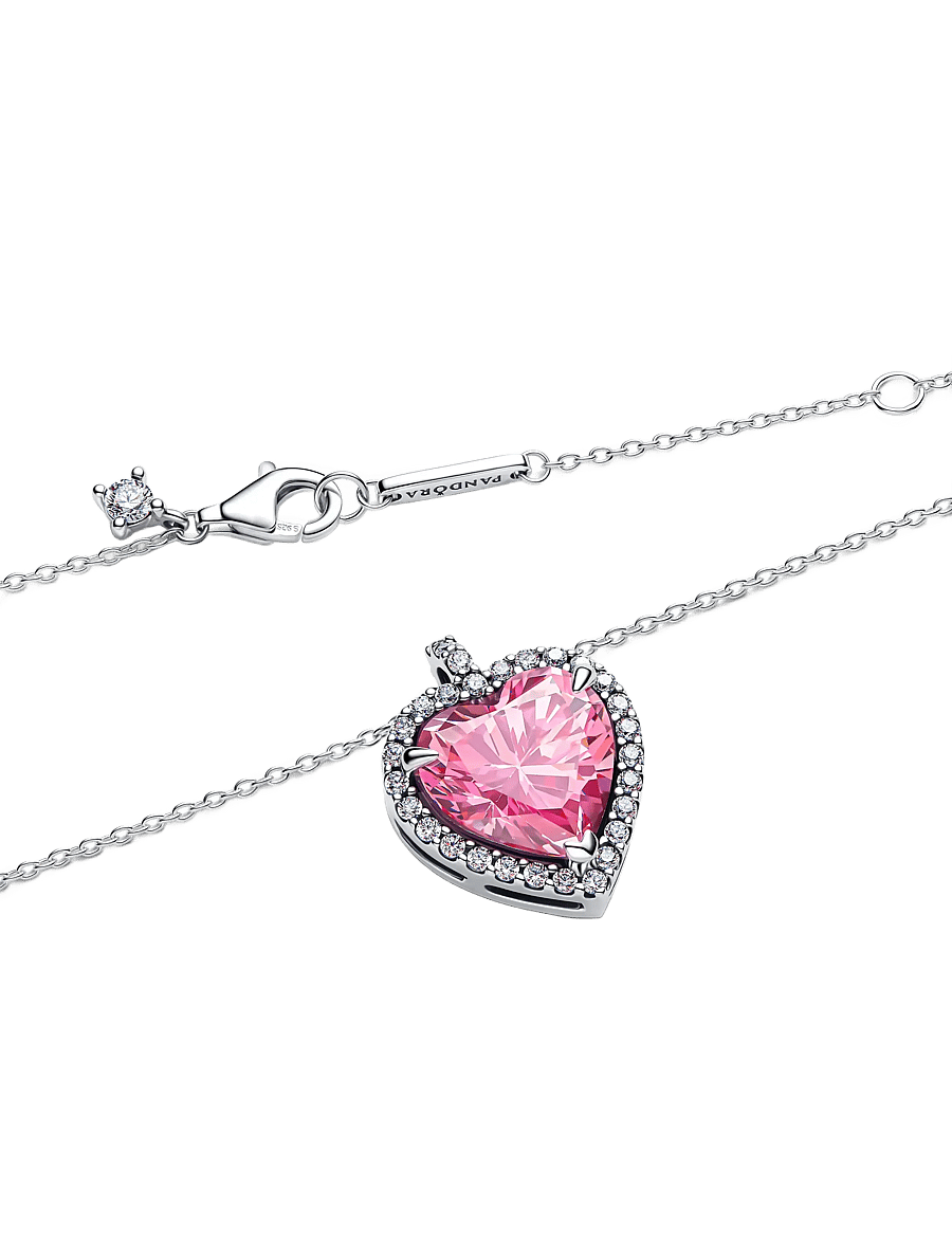 Pandora - Heart sterling silver collier with - pink - 3