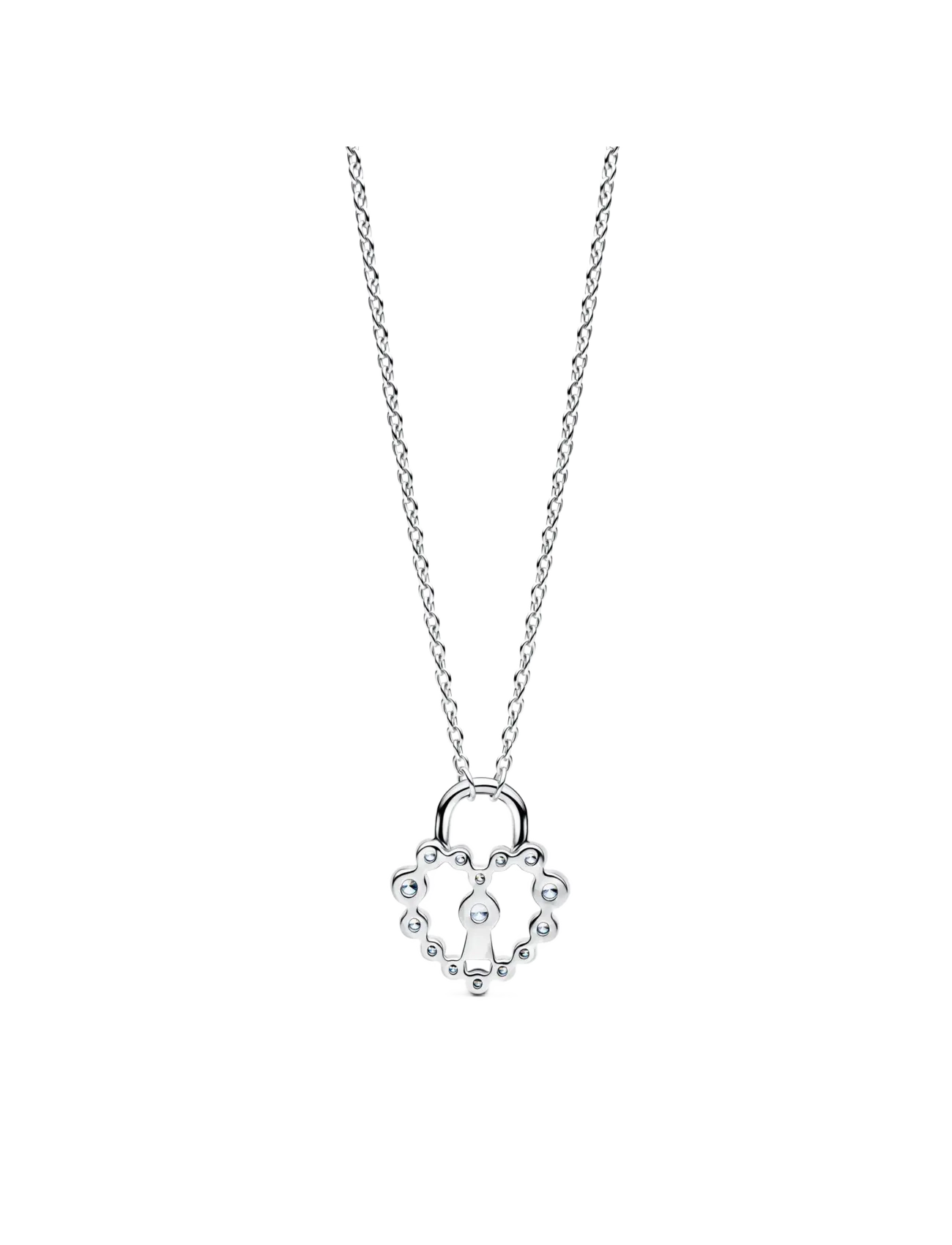 Pandora - Sparkling Heart Padlock Pendant Necklace - colliers chaîne - clear - 2