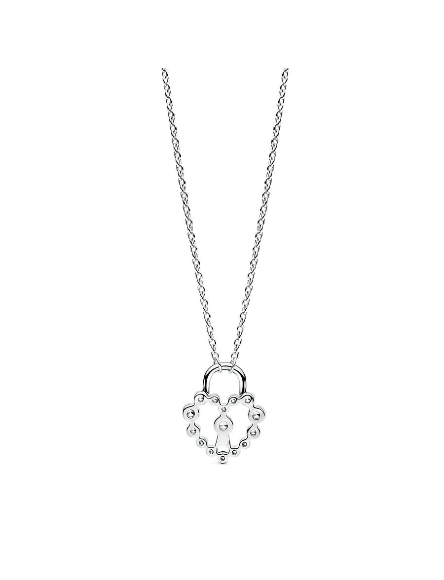 Pandora - Sparkling Heart Padlock Pendant Necklace - lenkekjeder - clear - 2