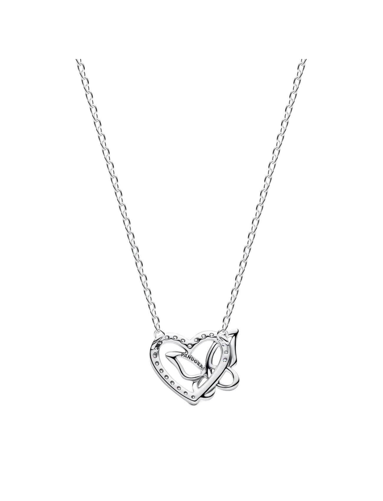 Pandora - Heart and butterfly sterling silver - clear - 2