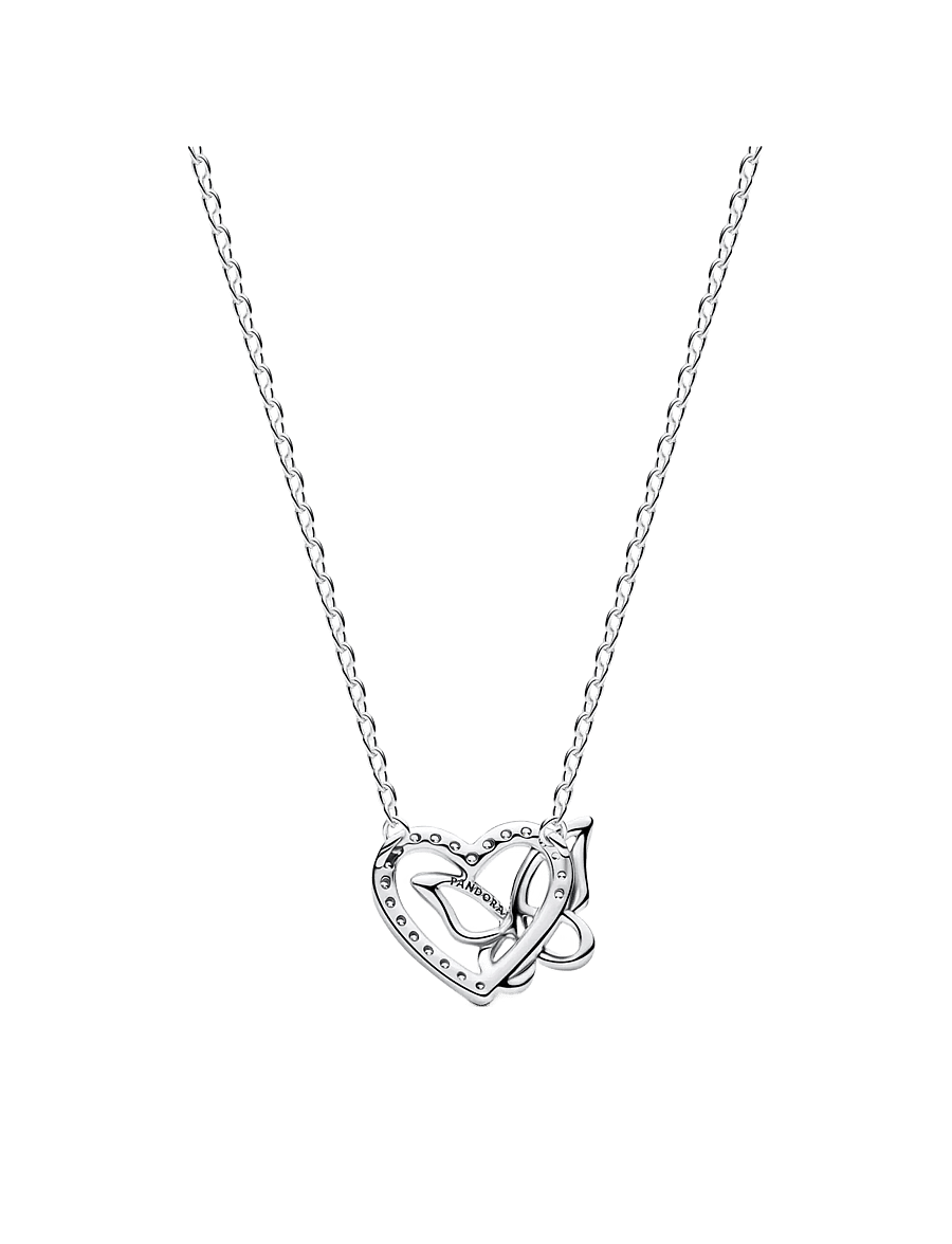 Pandora - Heart and butterfly sterling silver - clear - 2