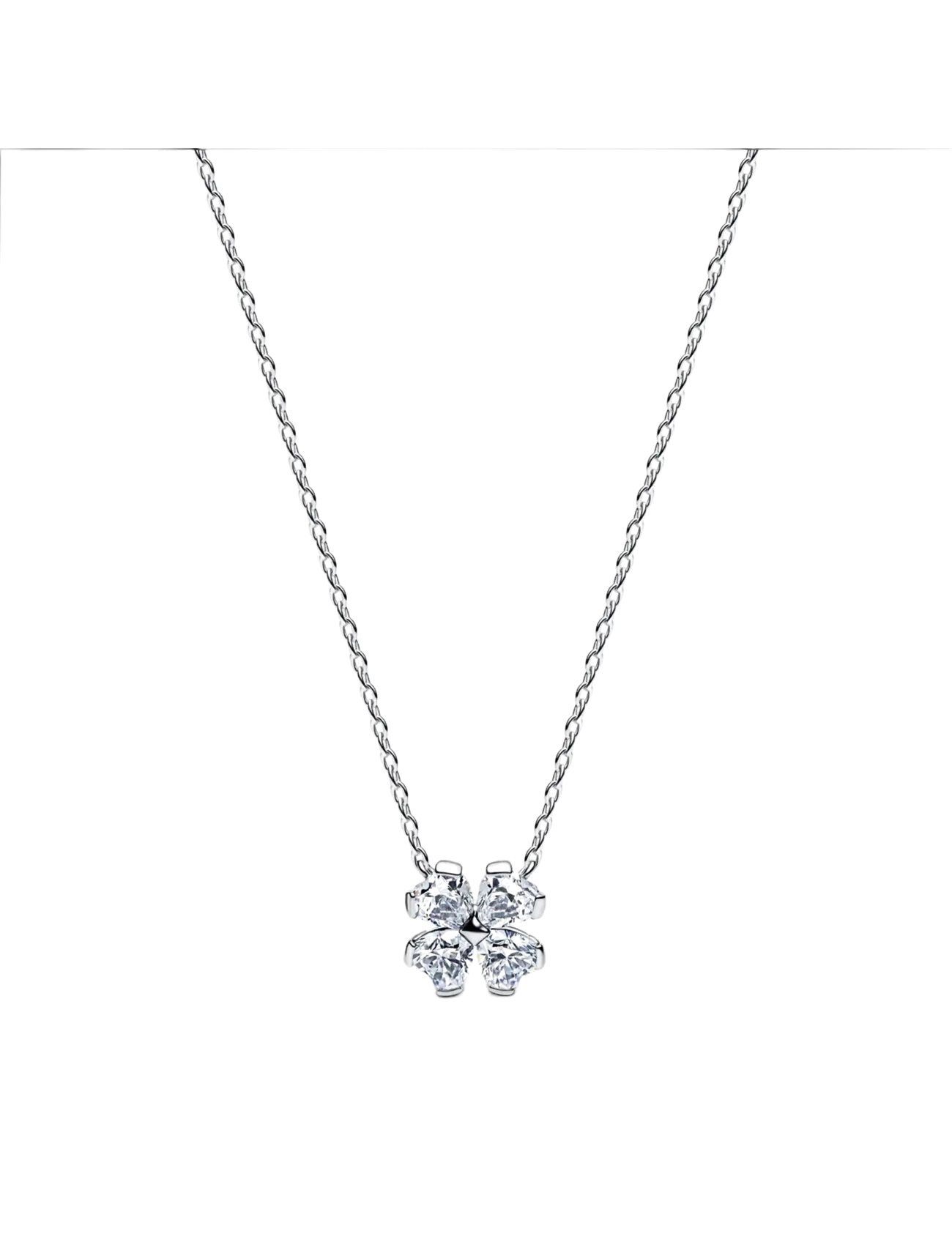 Pandora Sparkling Lucky Clover Pendant Necklace - Necklaces - CLEAR / undefined