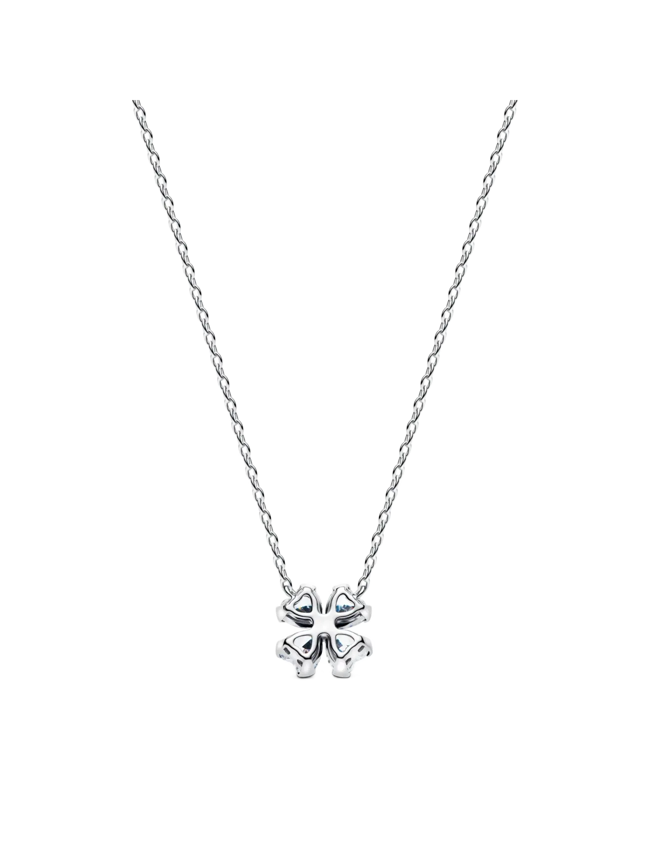 Pandora - Sparkling Lucky Clover Pendant Necklace - dainty necklaces - clear - 2