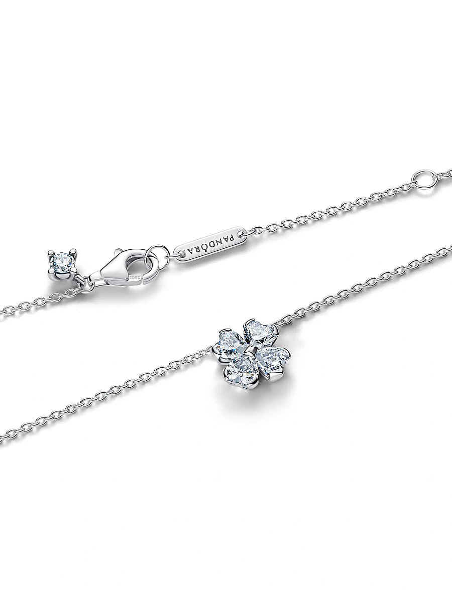 Pandora - Sparkling Lucky Clover Pendant Necklace - halsband med hänge - clear - 3