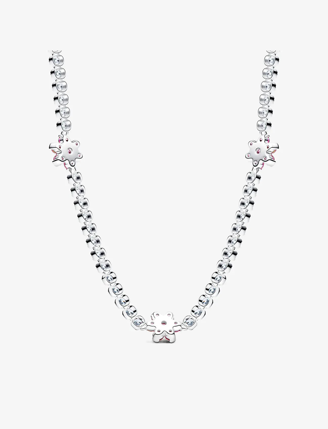 Pandora - Pink Flower Tennis Necklace - pink - 2