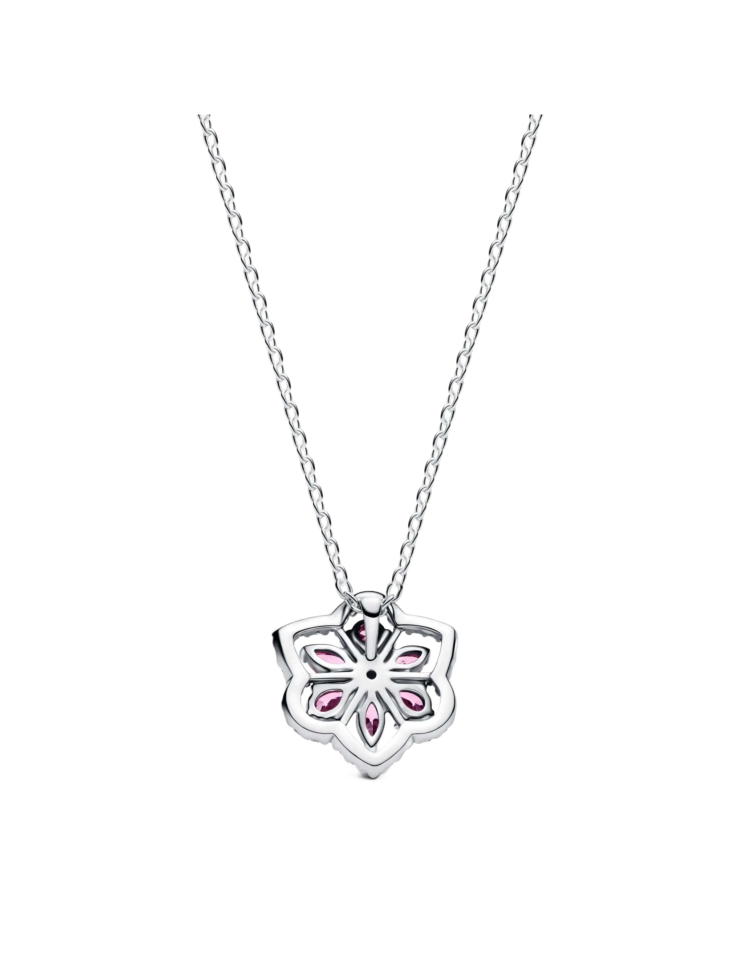 Pandora - Herbarium Sparkling Pink Flower Pendant Necklace - vedhæng - pink - 2
