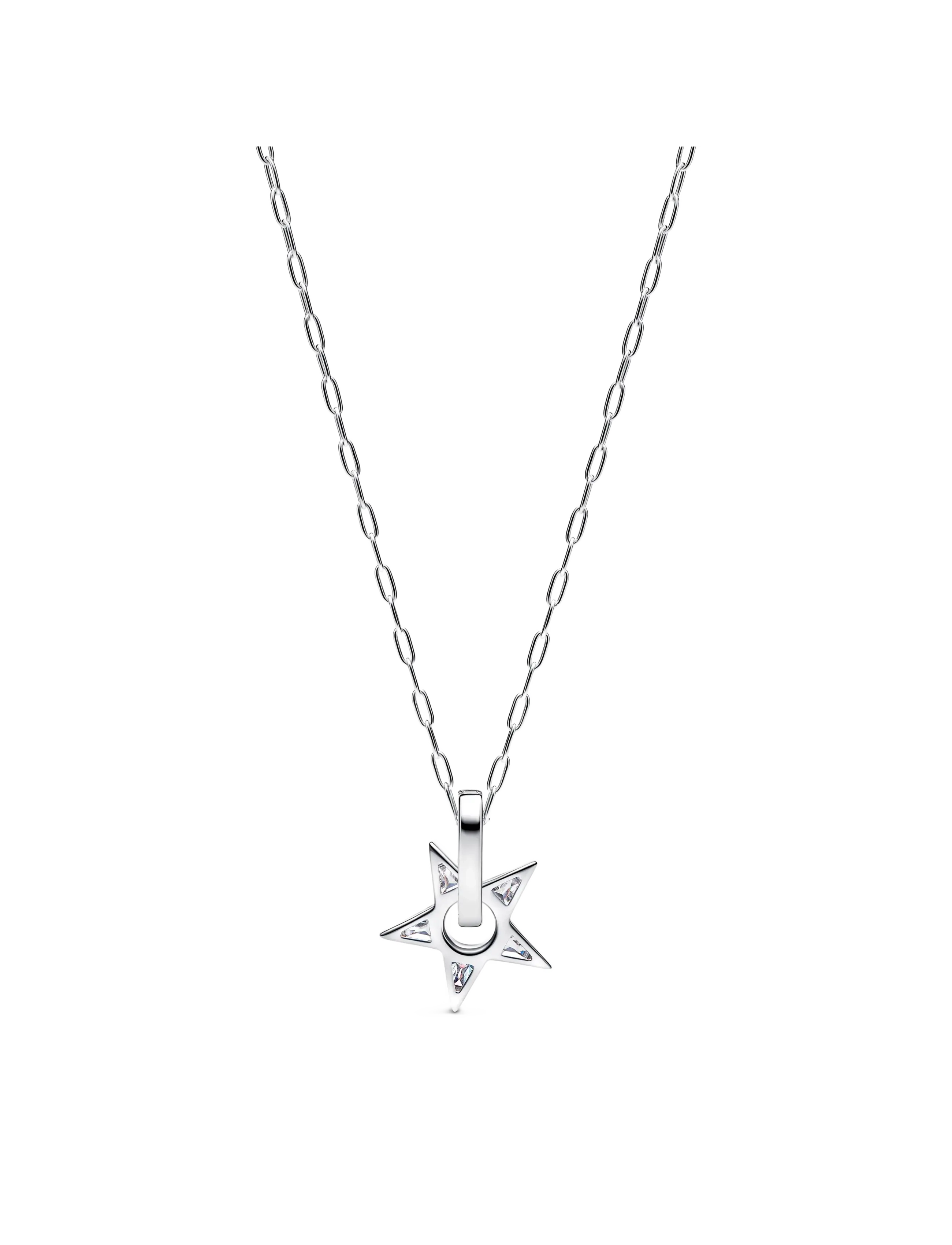 Pandora - Sparkling Stella Openwork Pendant Necklace - clear - 2