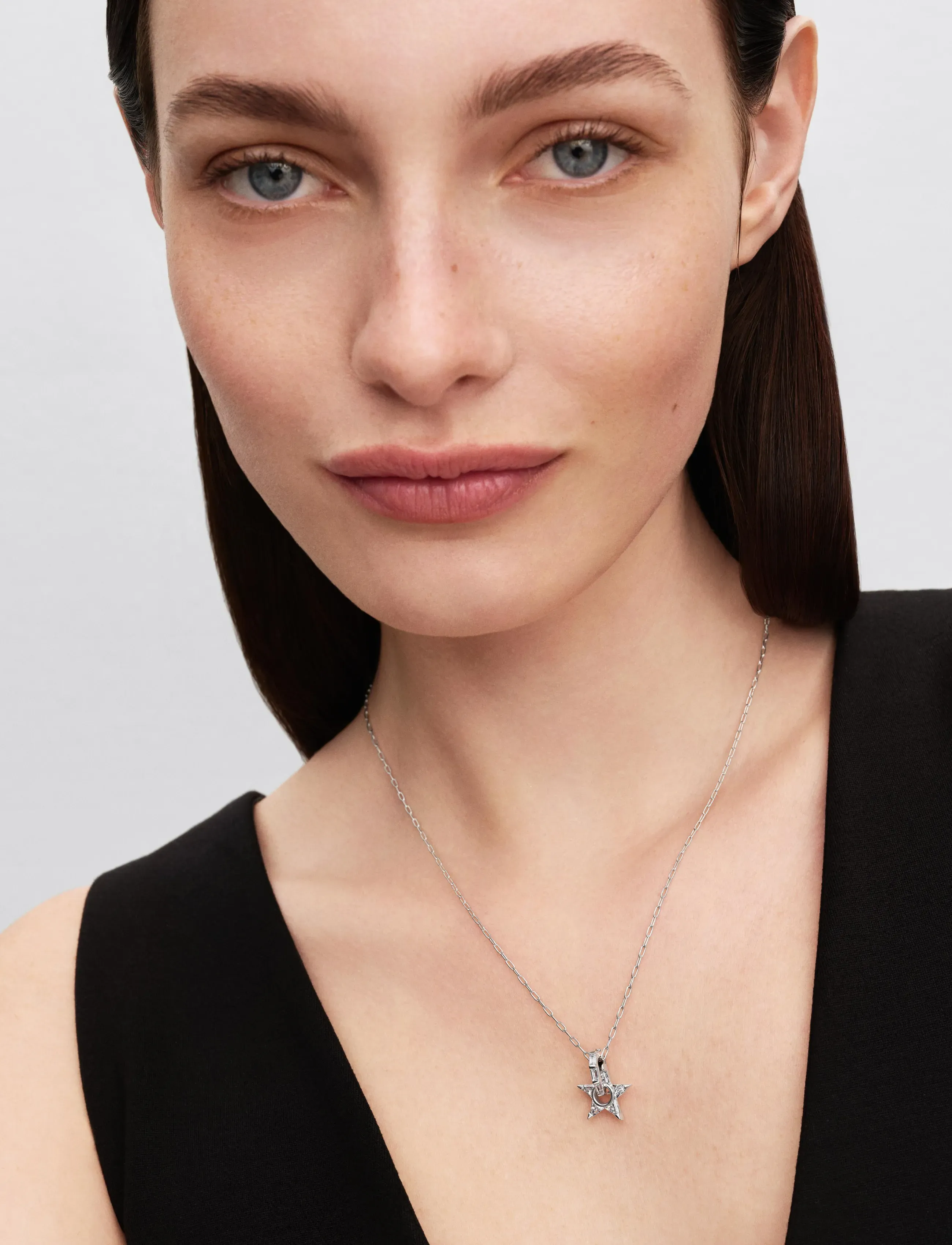 Pandora - Sparkling Stella Openwork Pendant Necklace - clear - 0