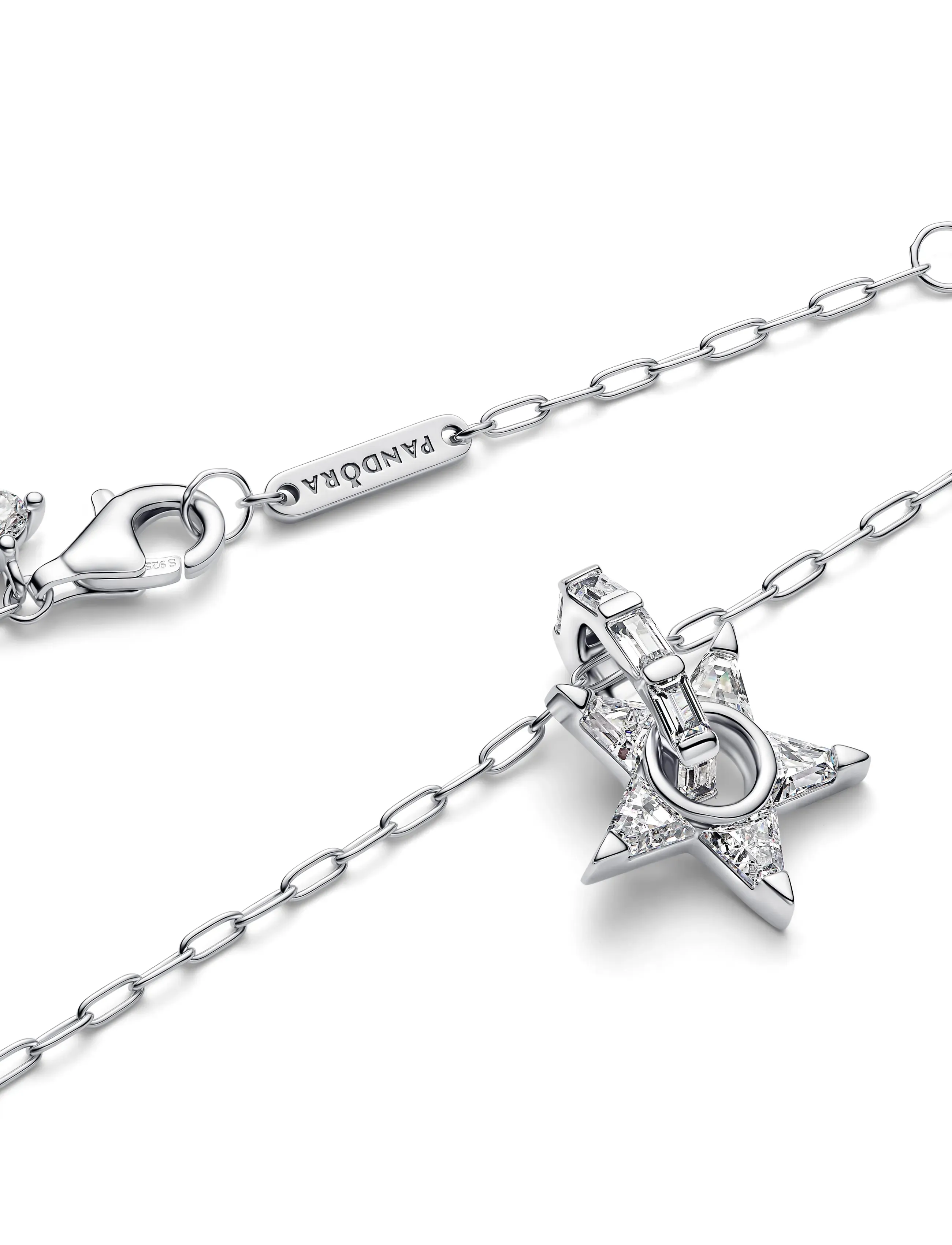 Pandora - Sparkling Stella Openwork Pendant Necklace - clear - 3