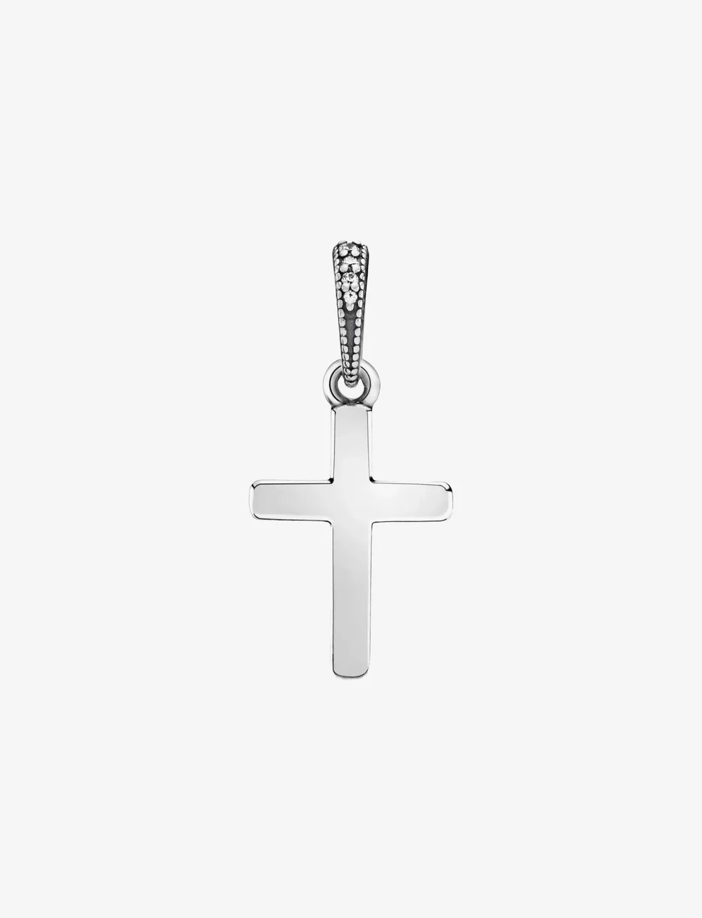 Pandora - Cross silver pendant with clear cubic zirconia - hangers - clear - 2