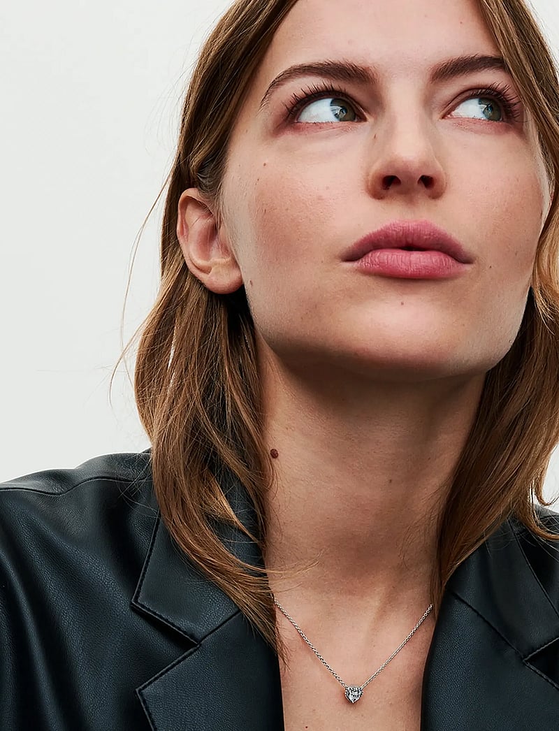 Pandora - Heart sterling silver collier with clear cubic zirconia - halsketten - no color - 0