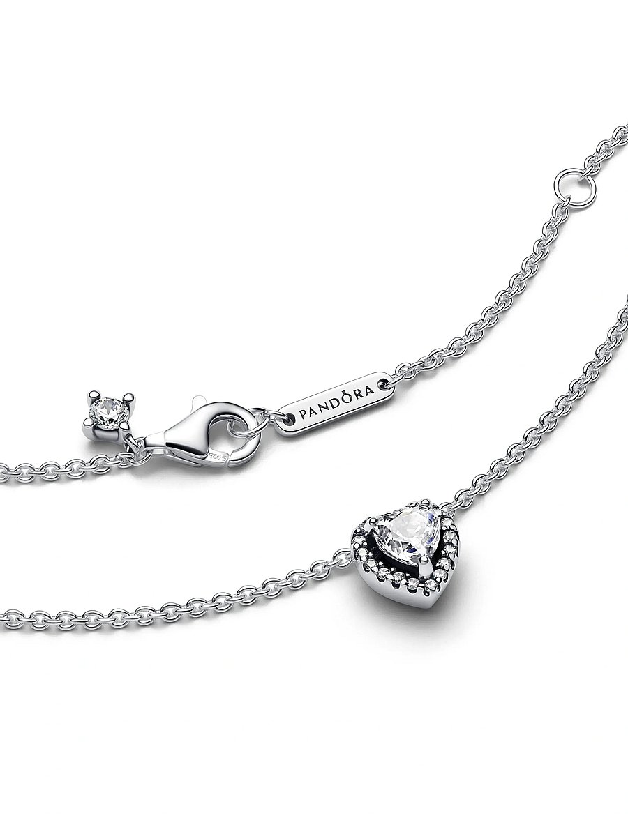 Pandora - Elevated Heart Necklace - halsketten - no color - 3