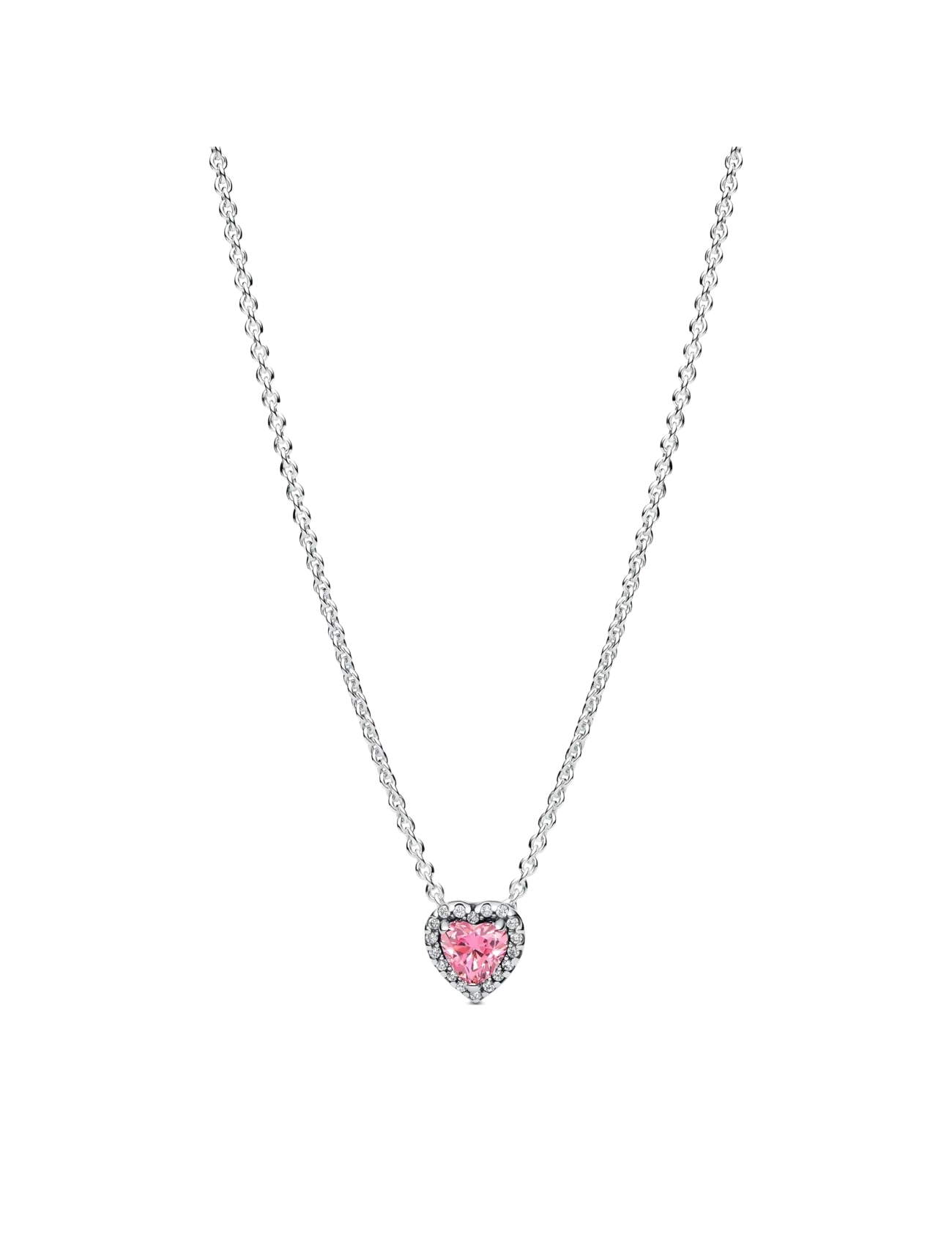 Pandora Pink Elevated Heart Necklace - Halskæder - NO COLOR / undefined