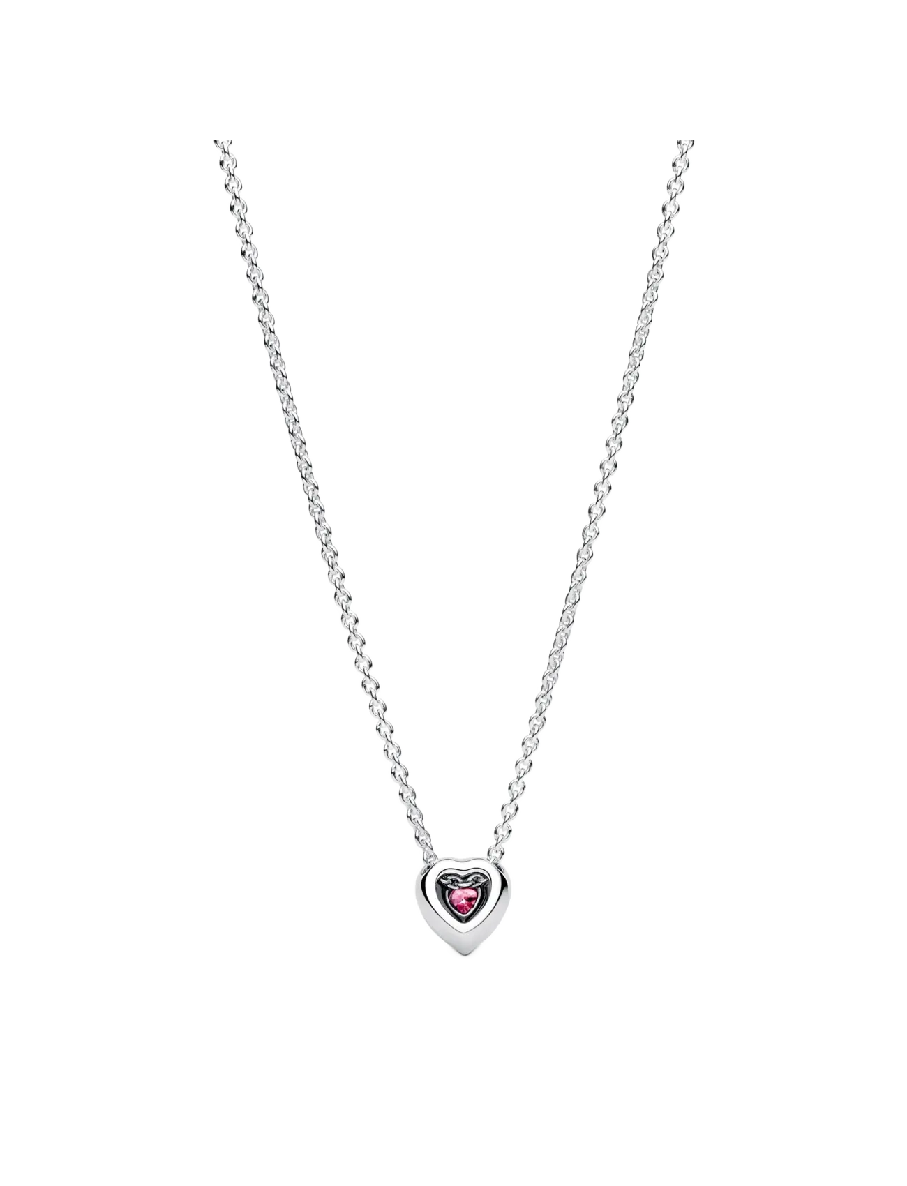 Pandora - Pink Elevated Heart Necklace - colliers chaîne - no color - 2
