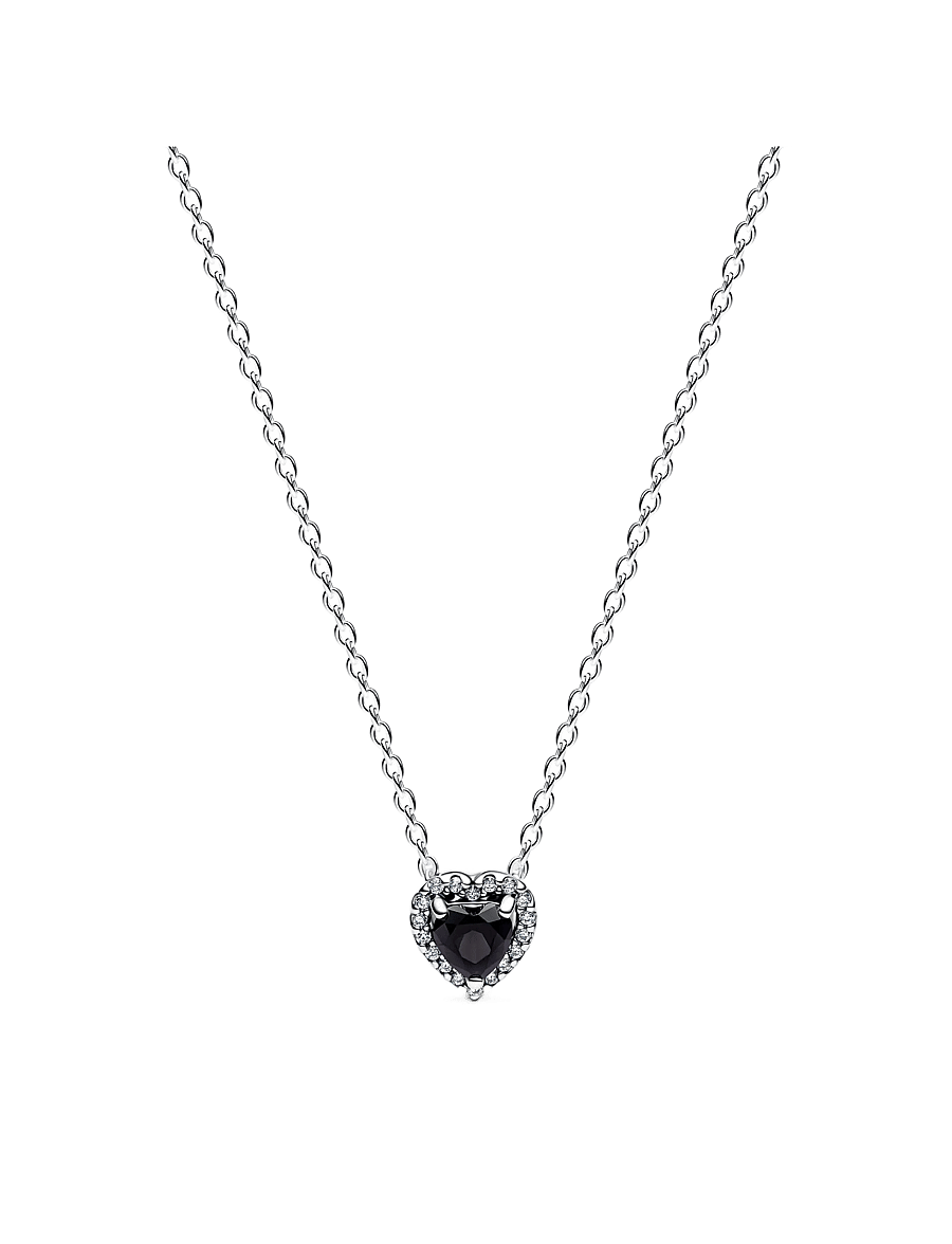 Pandora - Heart sterling silver collier with - black - 1