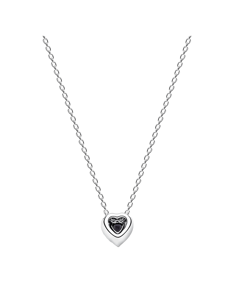 Pandora - Heart sterling silver collier with - black - 2
