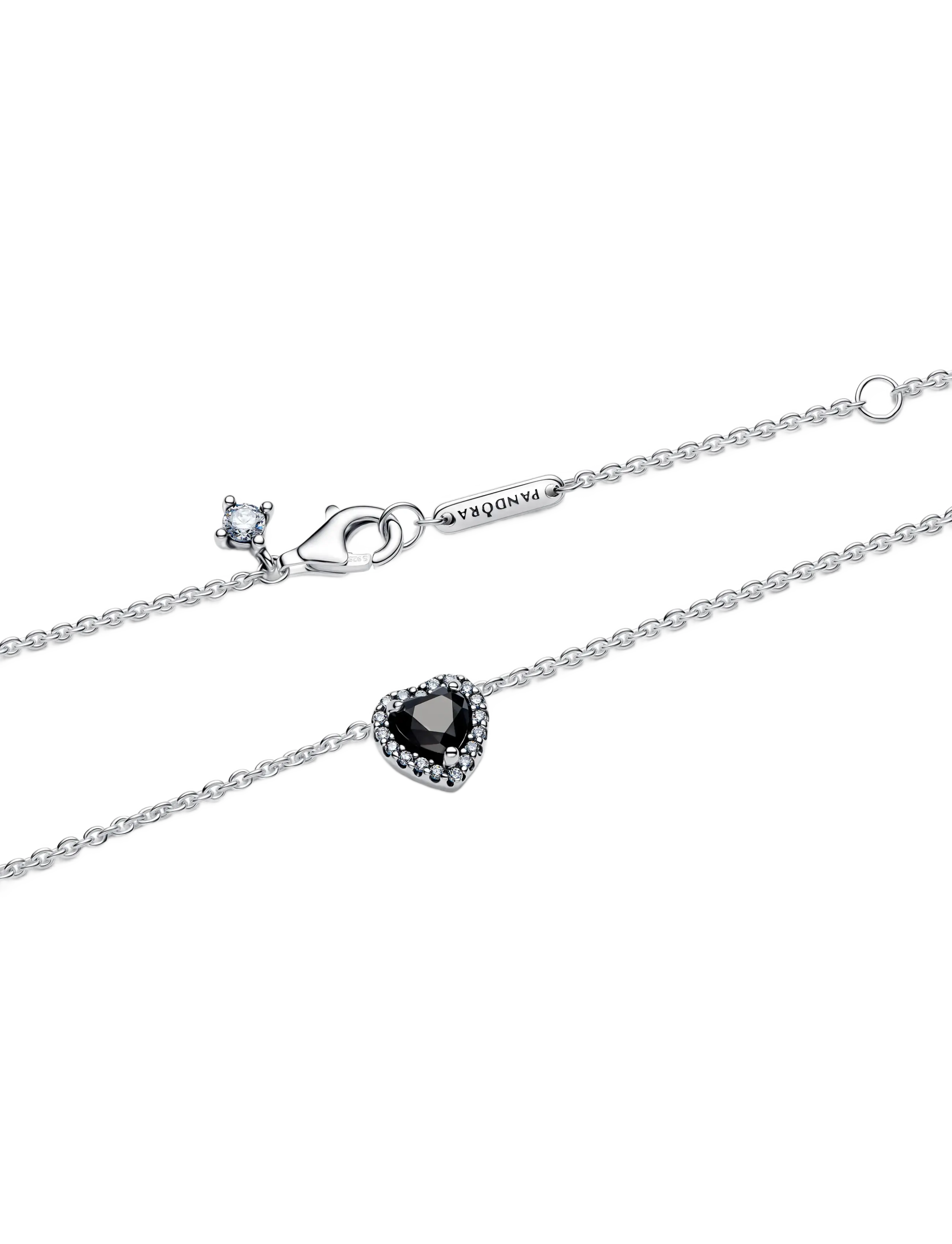 Pandora - Heart sterling silver collier with - black - 3