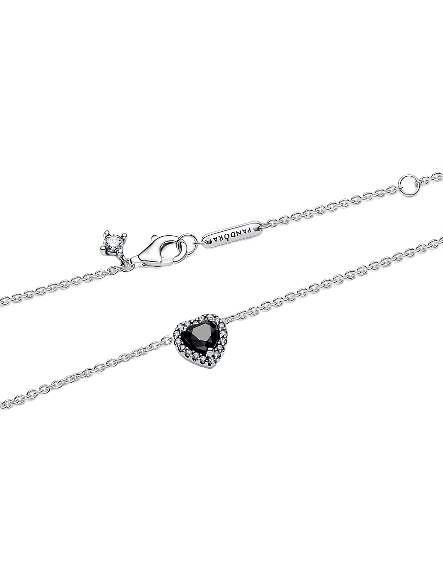 Pandora - Heart sterling silver collier with - black - 3