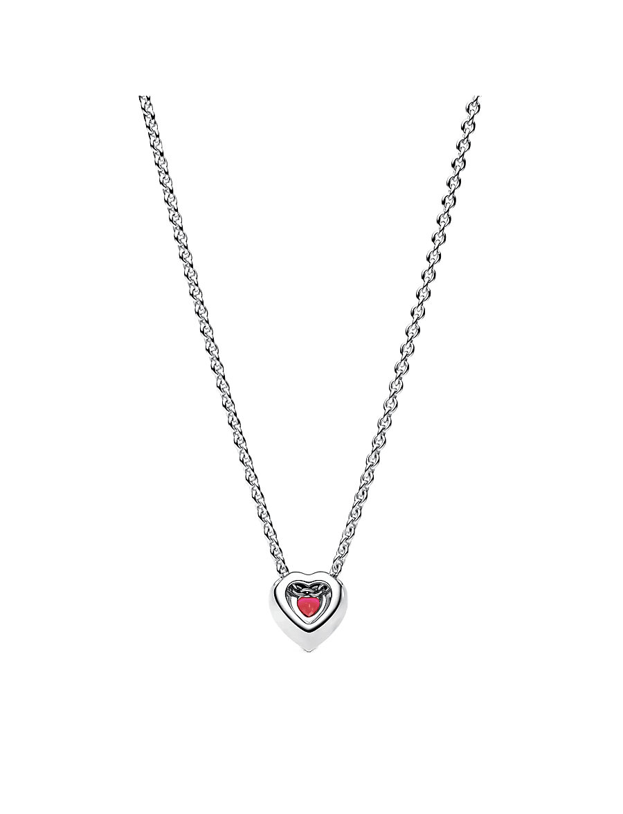 Pandora - Heart sterling silver collier with - red - 2