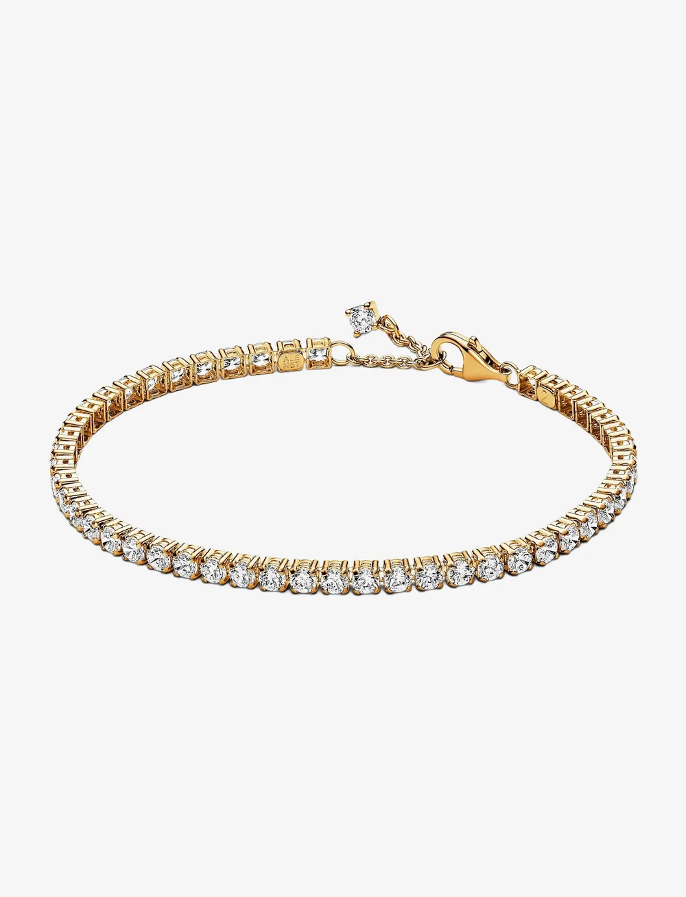Pandora - 14k Gold-plated tennis bracelet with clear cubic zirconia - lenkearmbånd - clear - 1