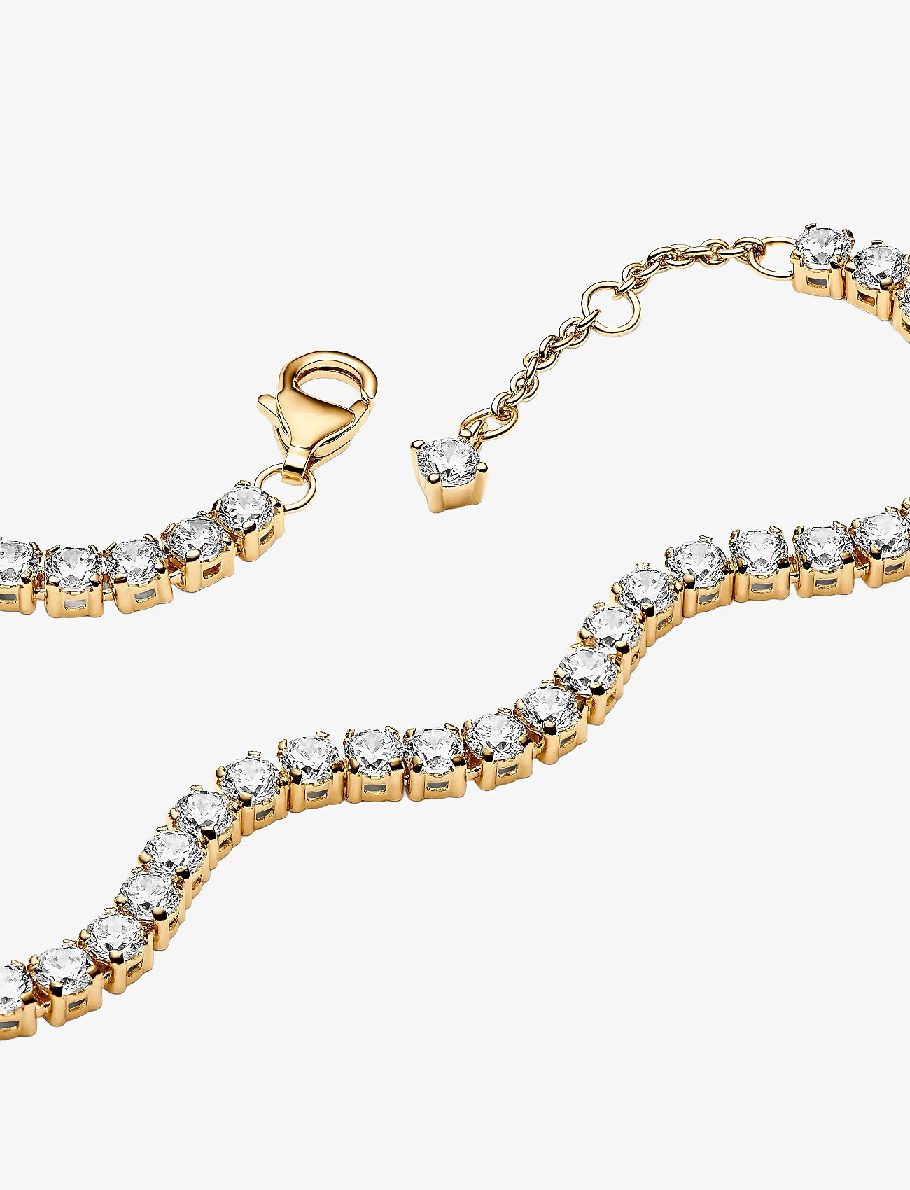 Pandora - 14k Gold-plated tennis bracelet with clear cubic zirconia - käeketid - clear - 2