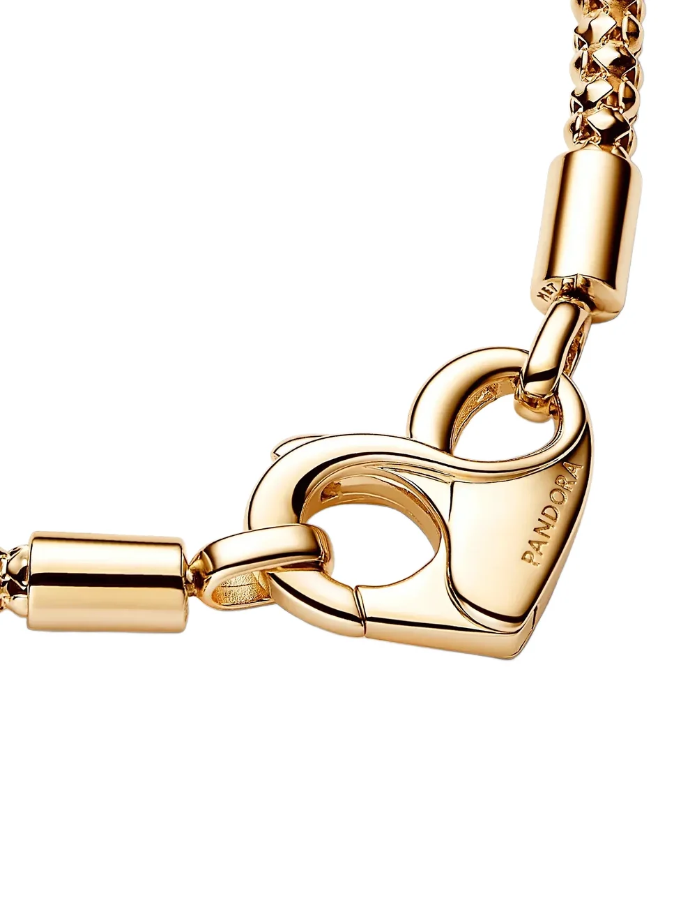 Pandora - Studded chain 14k gold-plated bracelet with heart clasp - kettenarmbänder - no color - 2