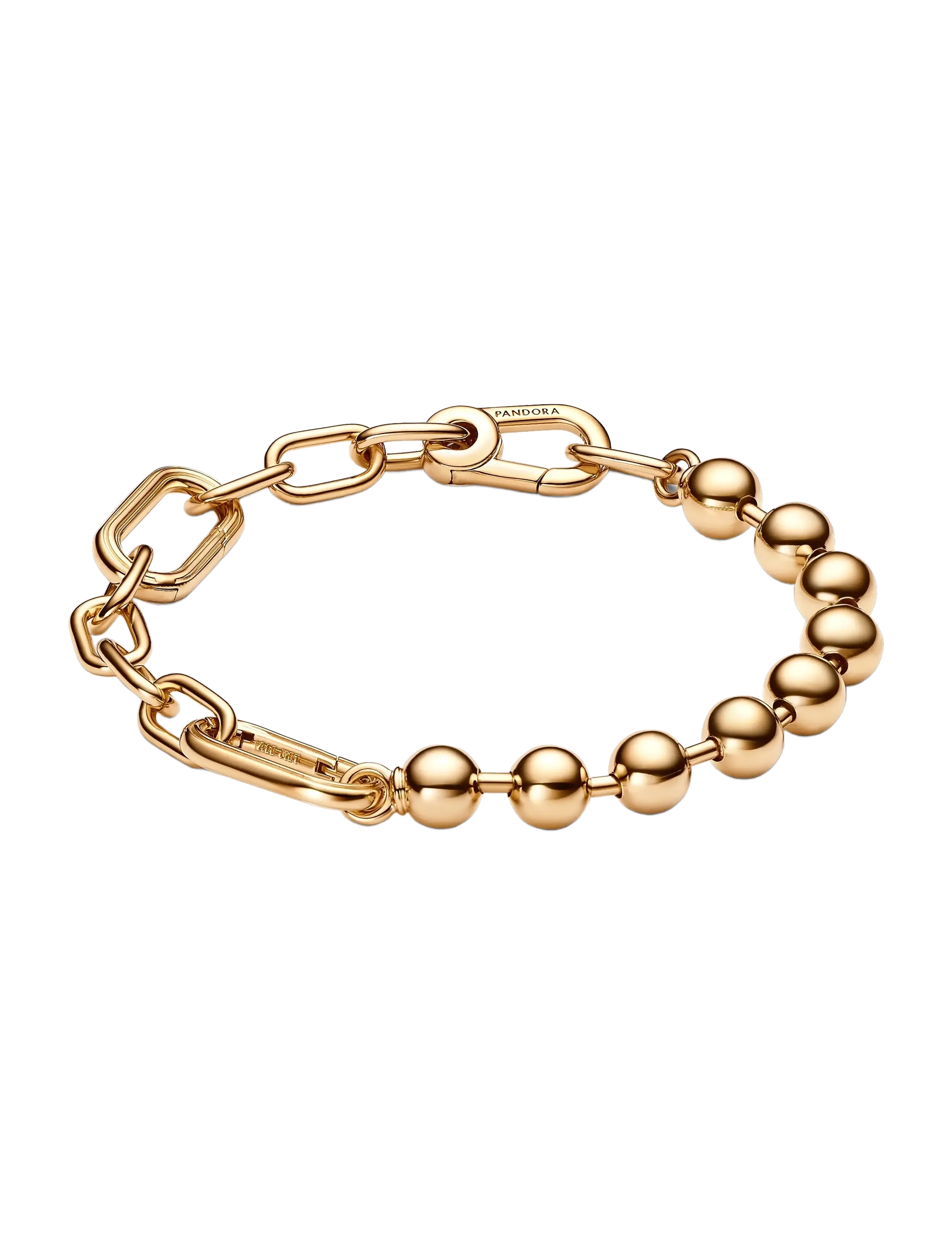 Pandora - 14k Gold-plated bead and link bracelet - armband - no color - 1
