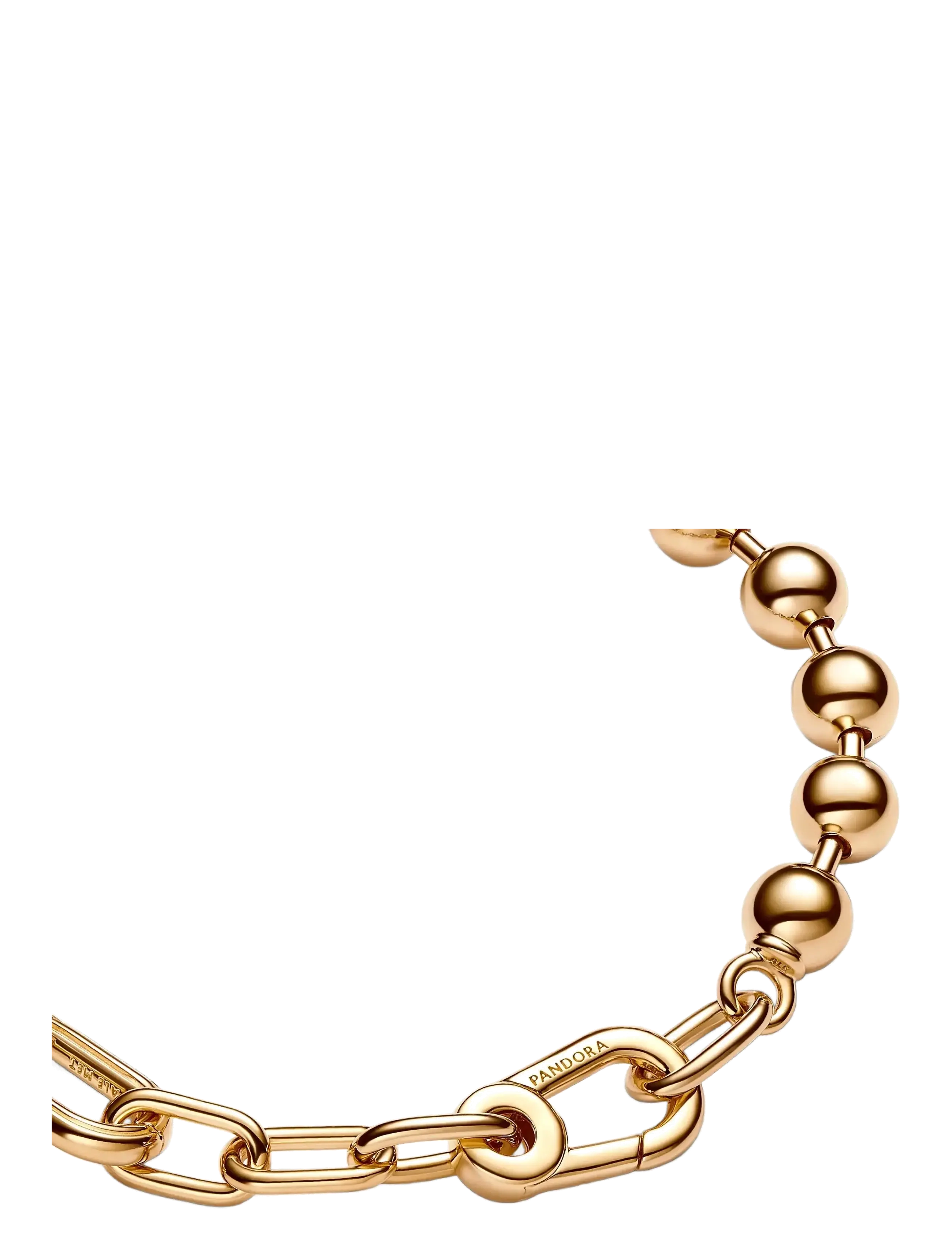 PANDORA 14K Gold-Plated Bead And Link Bracelet armband dam – bild 2