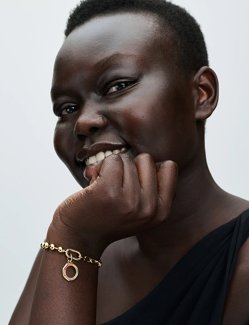 Pandora - 14k Gold-plated bead and link bracelet - kedjearmband - no color - 0