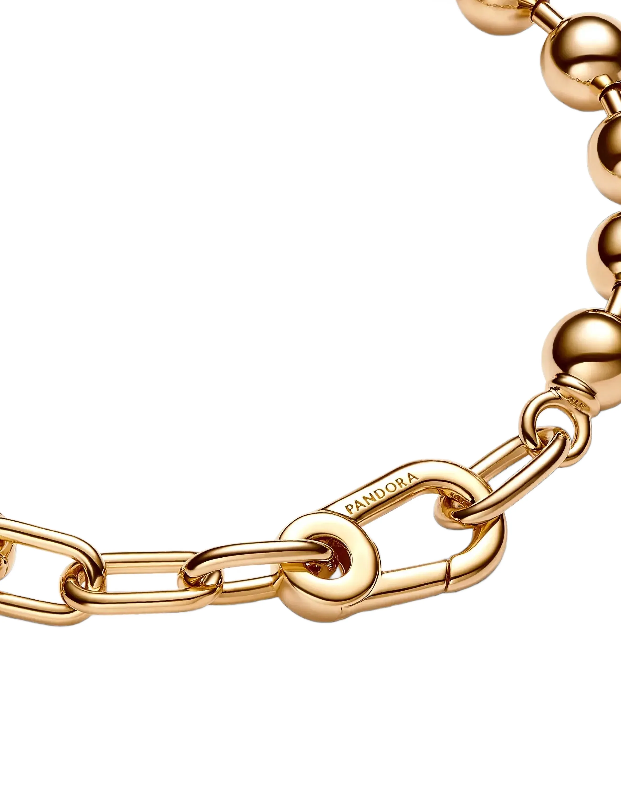Pandora - 14k Gold-plated bead and link bracelet - armband - no color - 3