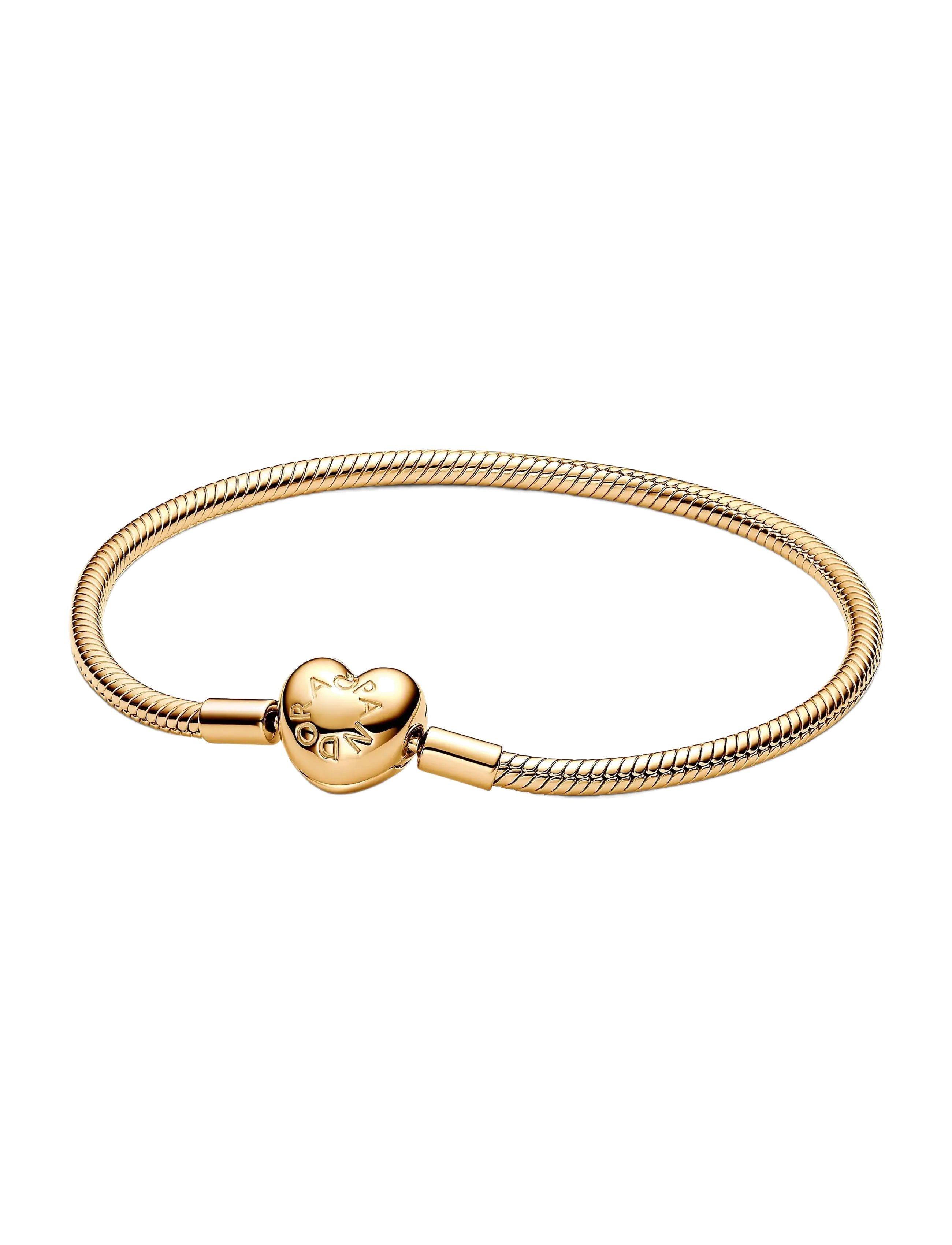 Pandora Snake chain 14k gold-plated bracelet with heart clasp - Pandora - NO COLOR / undefined