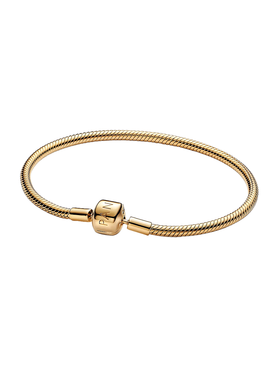 Pandora - Snake chain 14k gold-plated bracelet - kettingarmbanden - no color - 1
