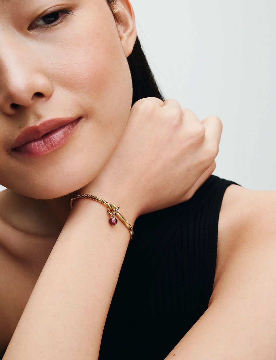 Pandora - Snake chain 14k gold-plated bracelet - kettingarmbanden - no color - 3