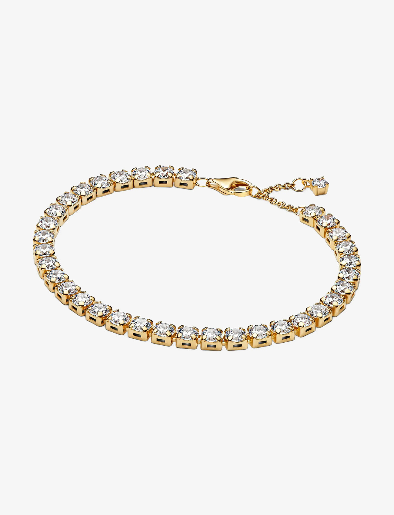 Pandora - 14k gold-plated tennis bracelet with clear cubic zirconia - ketjurannekorut - clear - 0