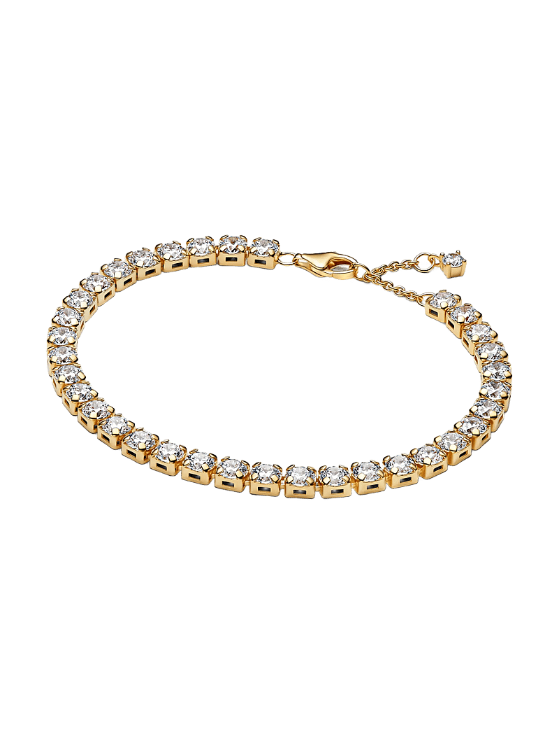 Pandora - 14k gold-plated tennis bracelet with clear cubic zirconia - kettenarmbänder - clear - 0