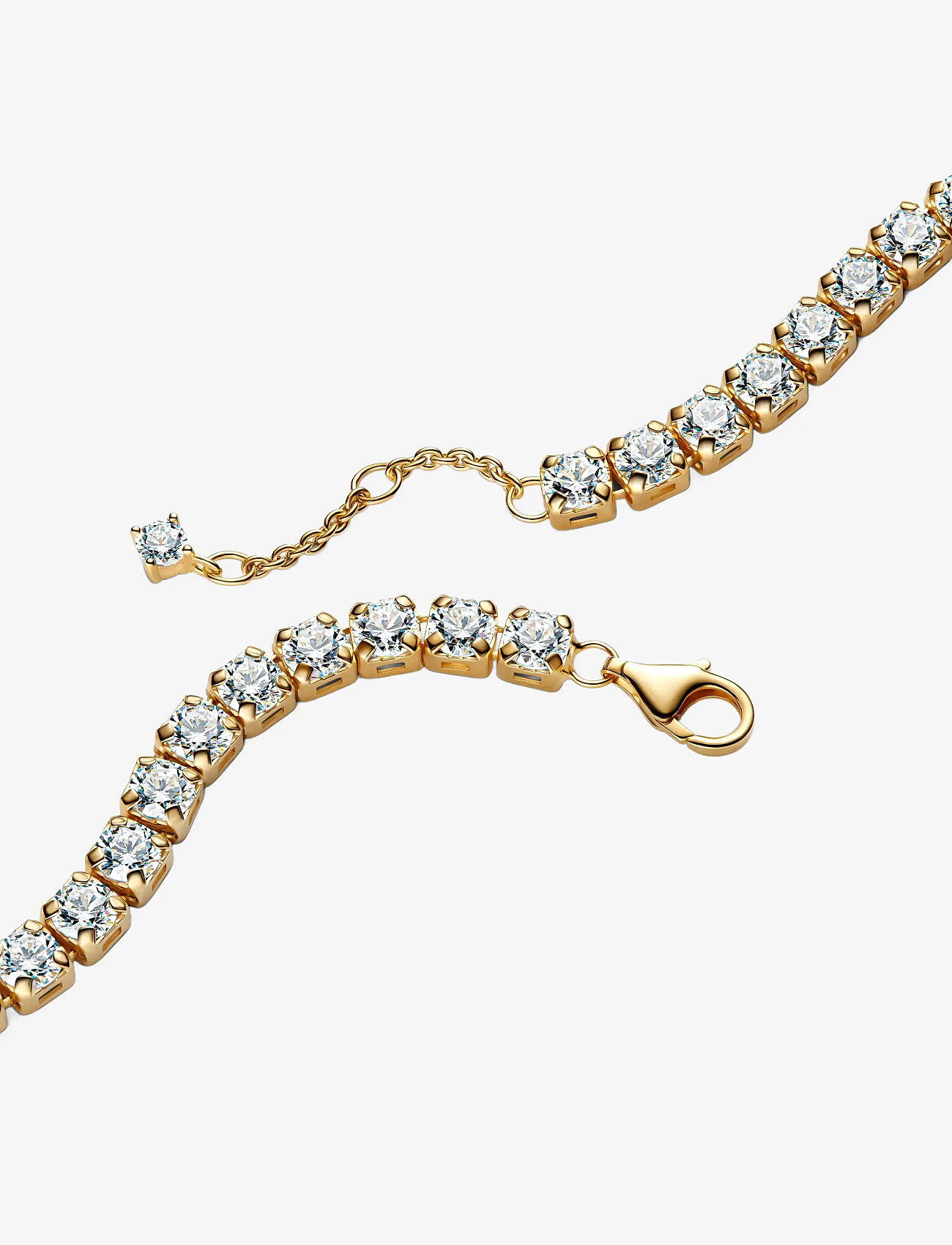 Pandora - 14k gold-plated tennis bracelet with clear cubic zirconia - ketjurannekorut - clear - 1