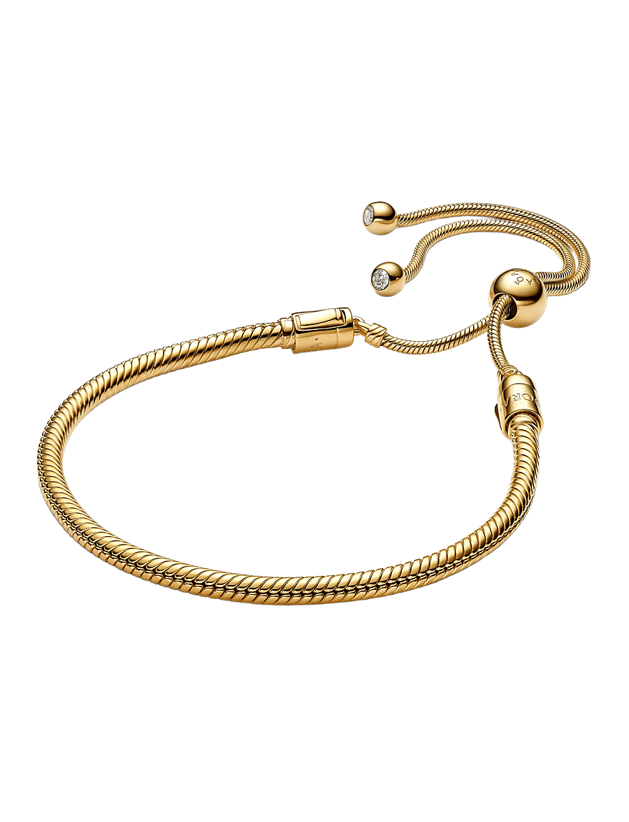 Pandora - Snake chain 14k gold-plated sliding - clear - 1