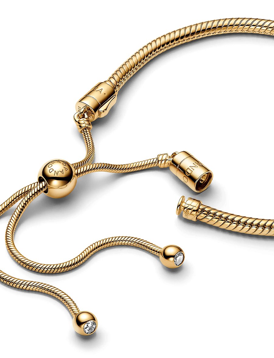 Pandora - Snake chain 14k gold-plated sliding - clear - 2