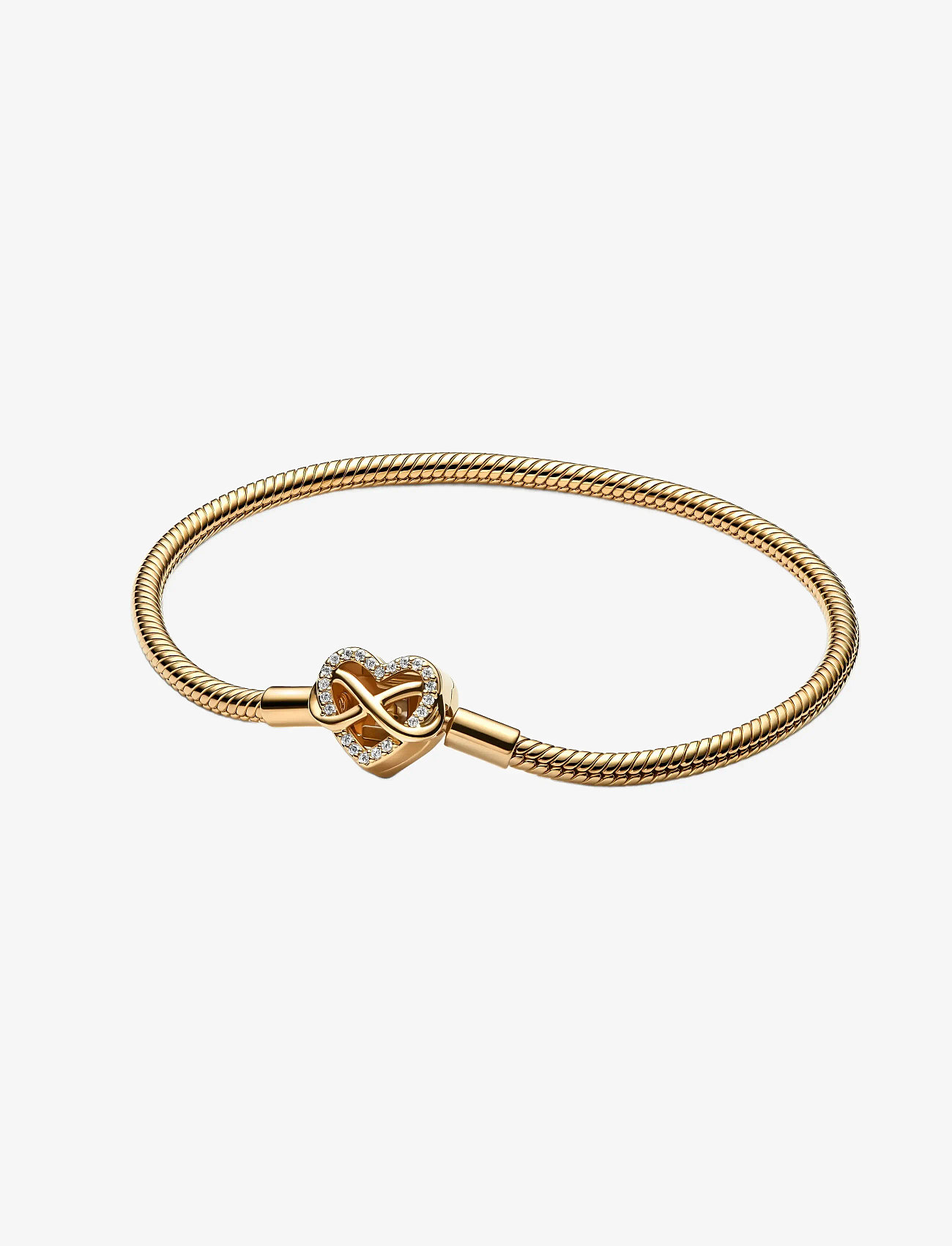 Pandora - Snake chain 14k gold-plated bracelet with clear cubic zirconia - chain bracelets - clear - 1