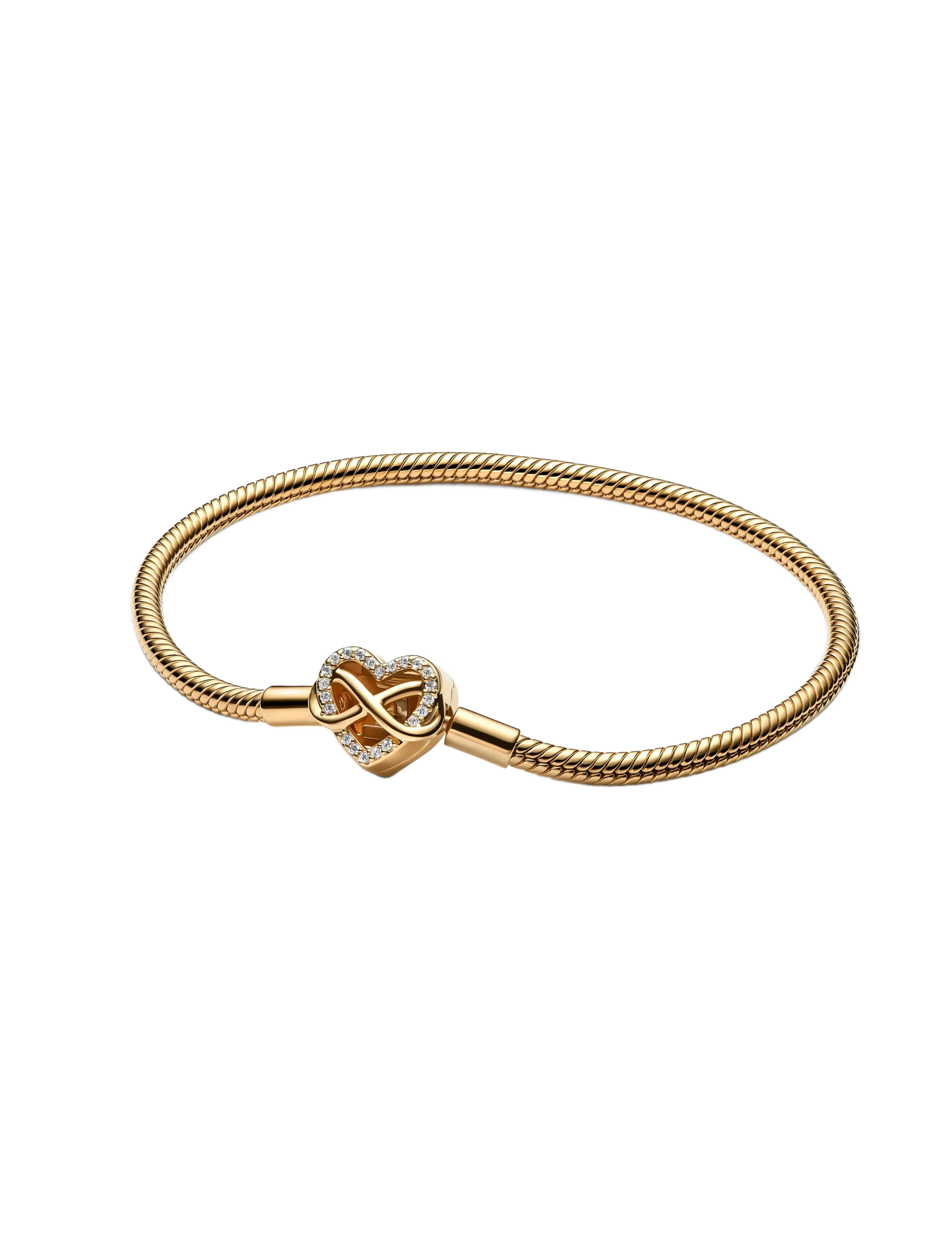 Pandora Snake chain 14k gold-plated bracelet with clear cubic zirconia - Pandora - CLEAR / undefined